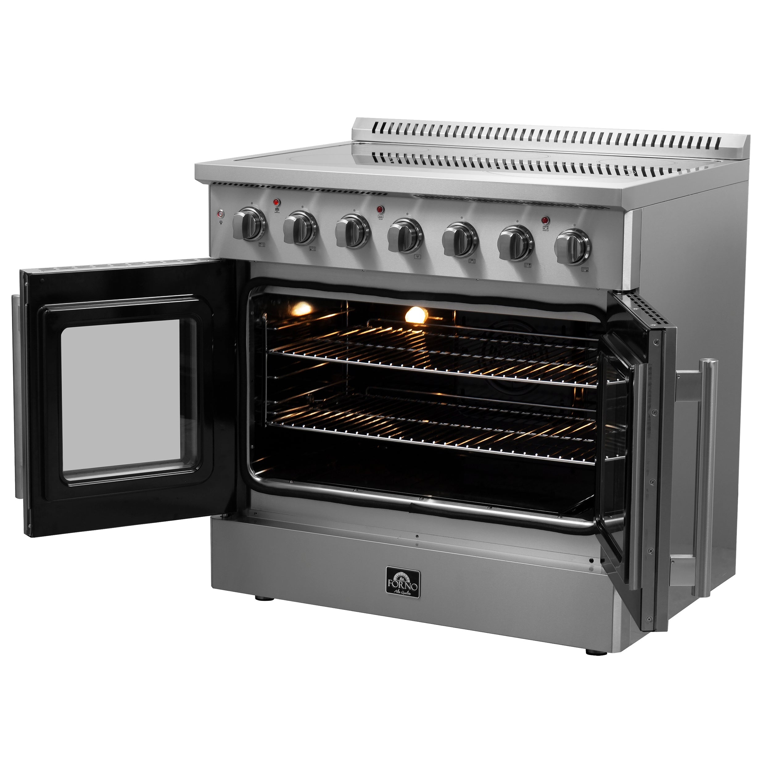 FORNO Galiano 36" 5.36 cu. ft. Freestanding Electric Range with French Door in Stainless Steel