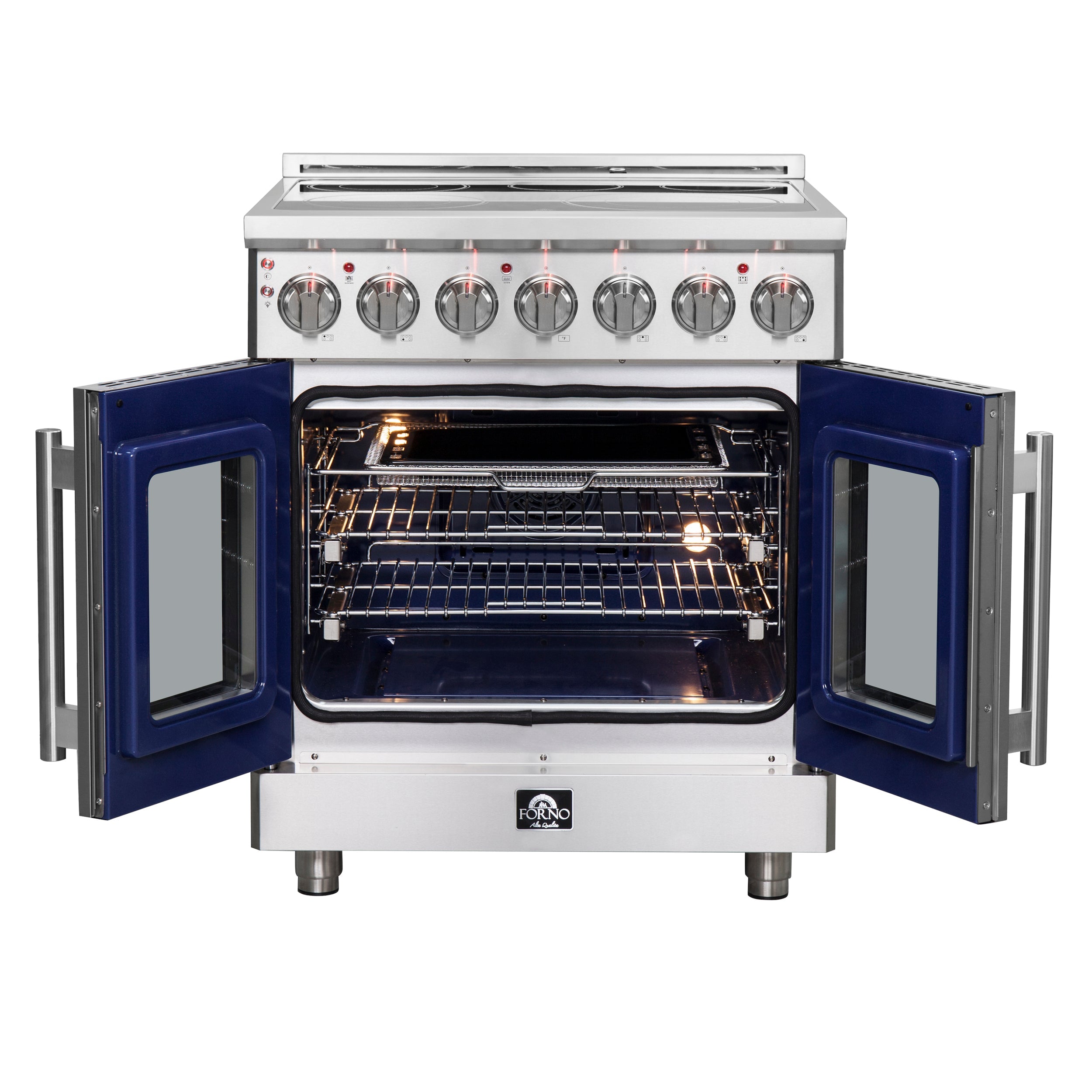 FORNO Massimo 30" 4.32 cu. ft. Freestanding French Door Electric Range with 5 Elements