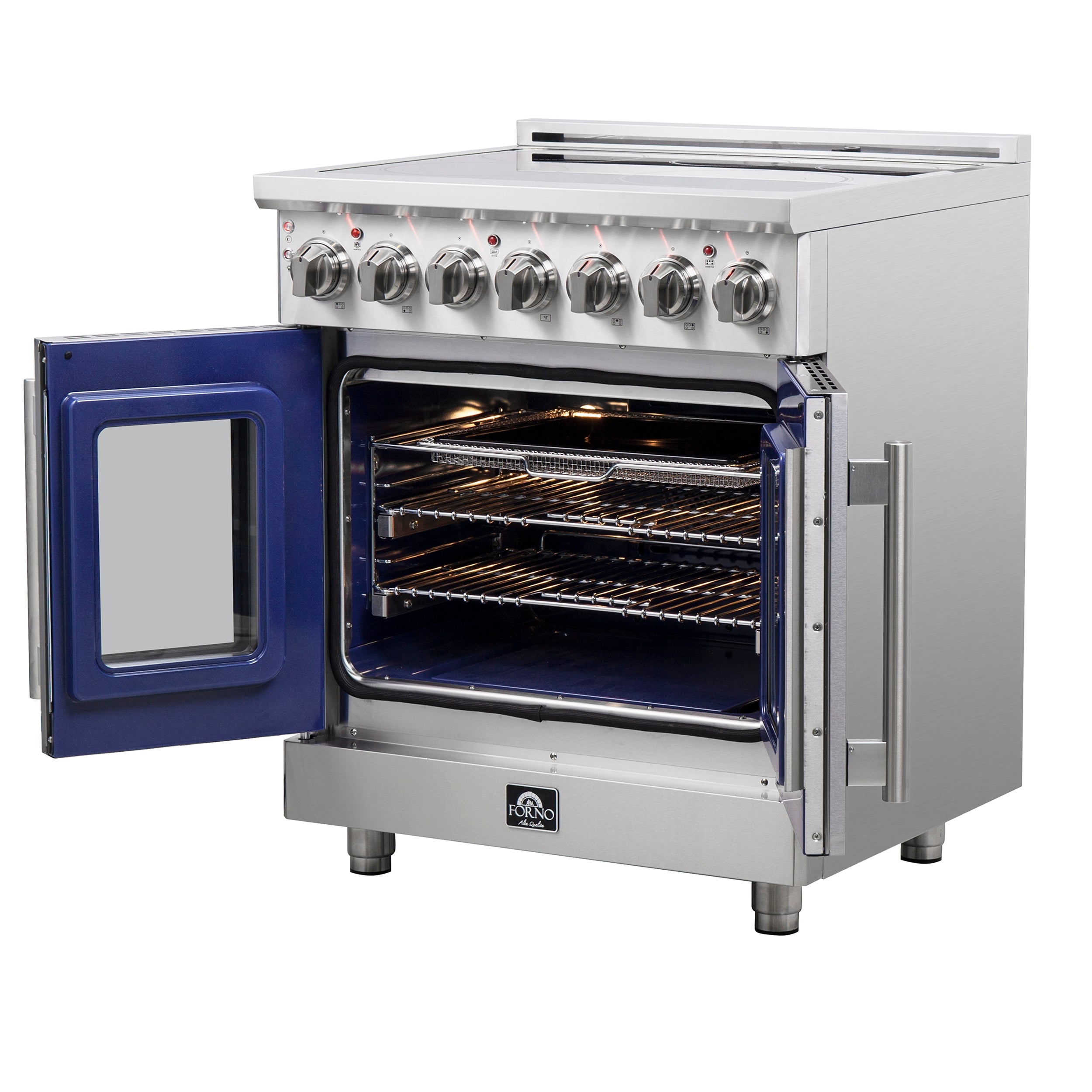 FORNO Massimo 30" 4.32 cu. ft. Freestanding French Door Electric Range with 5 Elements