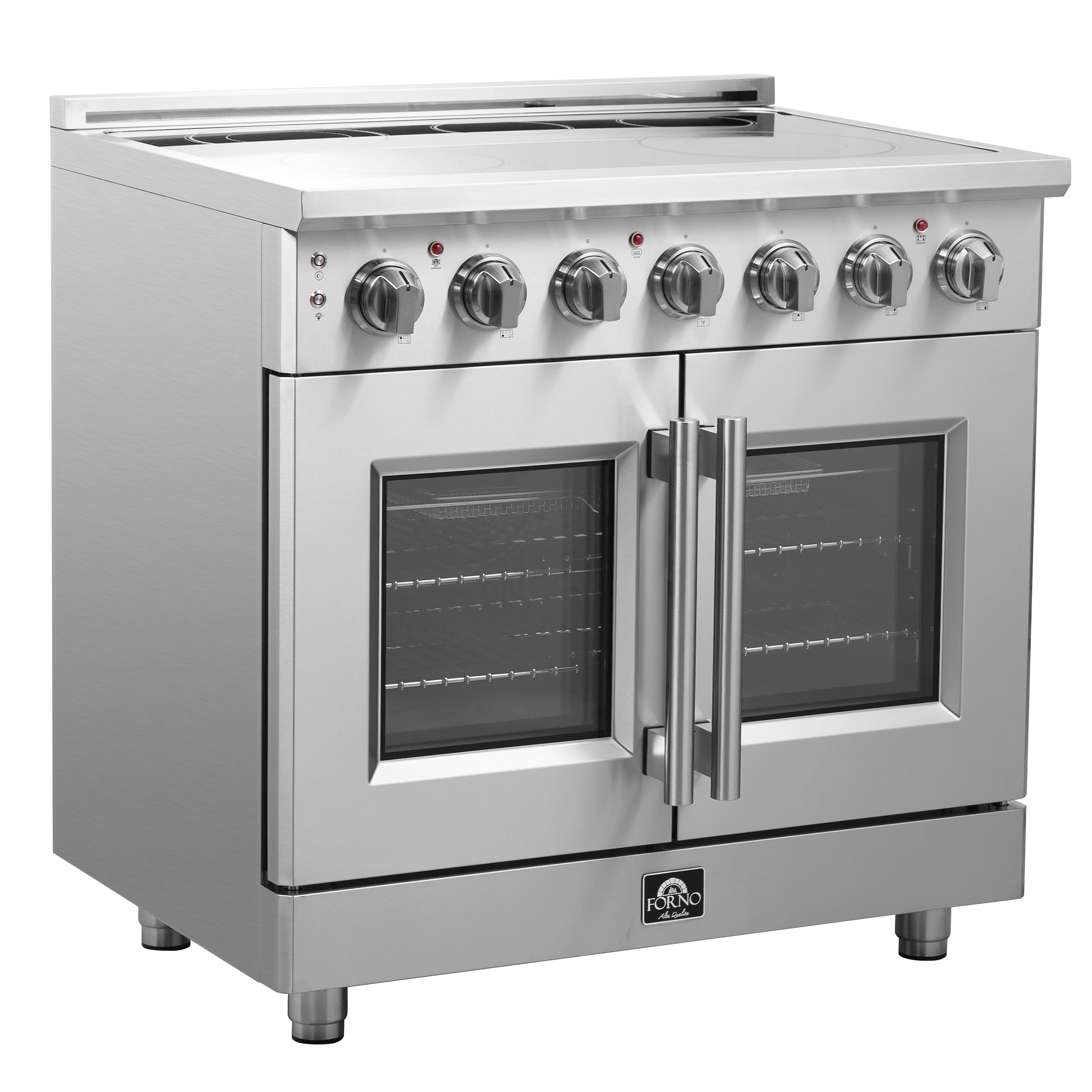 FORNO Massimo 36" 5.36 cu. ft. Freestanding French Door Electric Range with 5 Elements