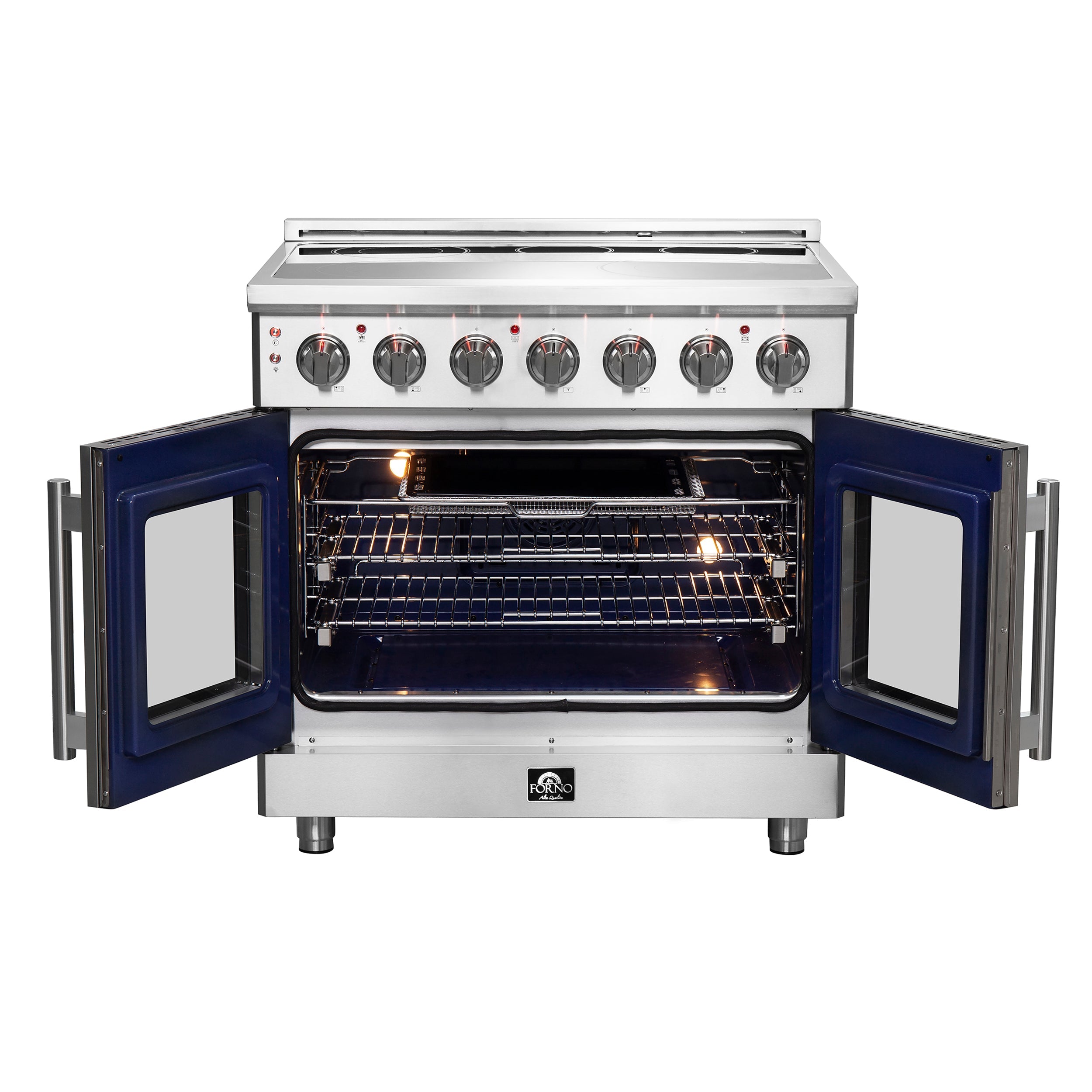 FORNO Massimo 36" 5.36 cu. ft. Freestanding French Door Electric Range with 5 Elements