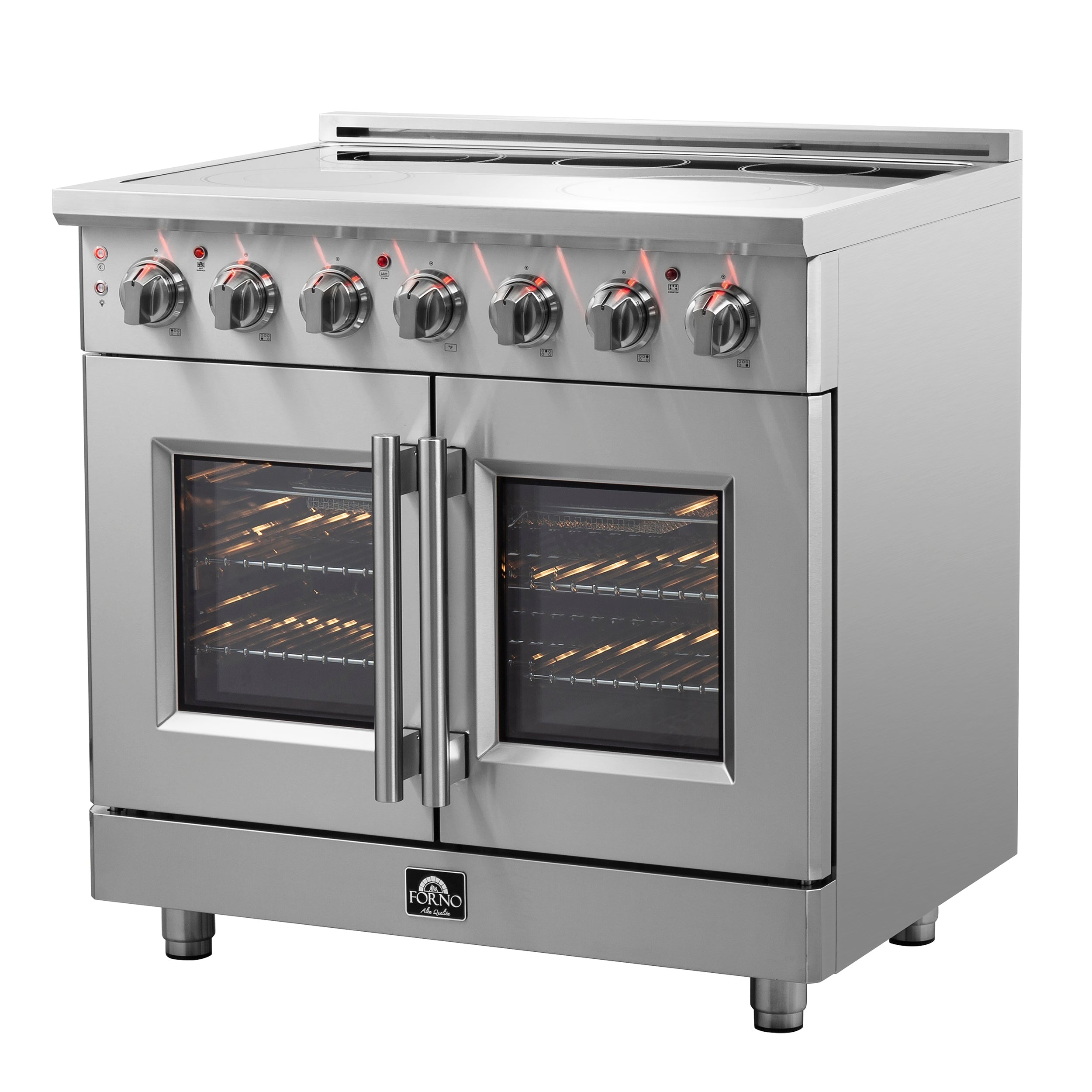 FORNO Massimo 36" 5.36 cu. ft. Freestanding French Door Electric Range with 5 Elements