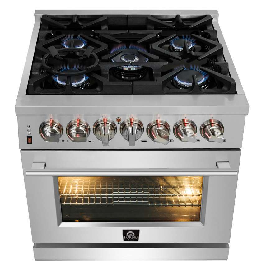 FORNO Massimo 30" 4.32 cu. ft. Freestanding Dual Fuel Range with 5 Burners