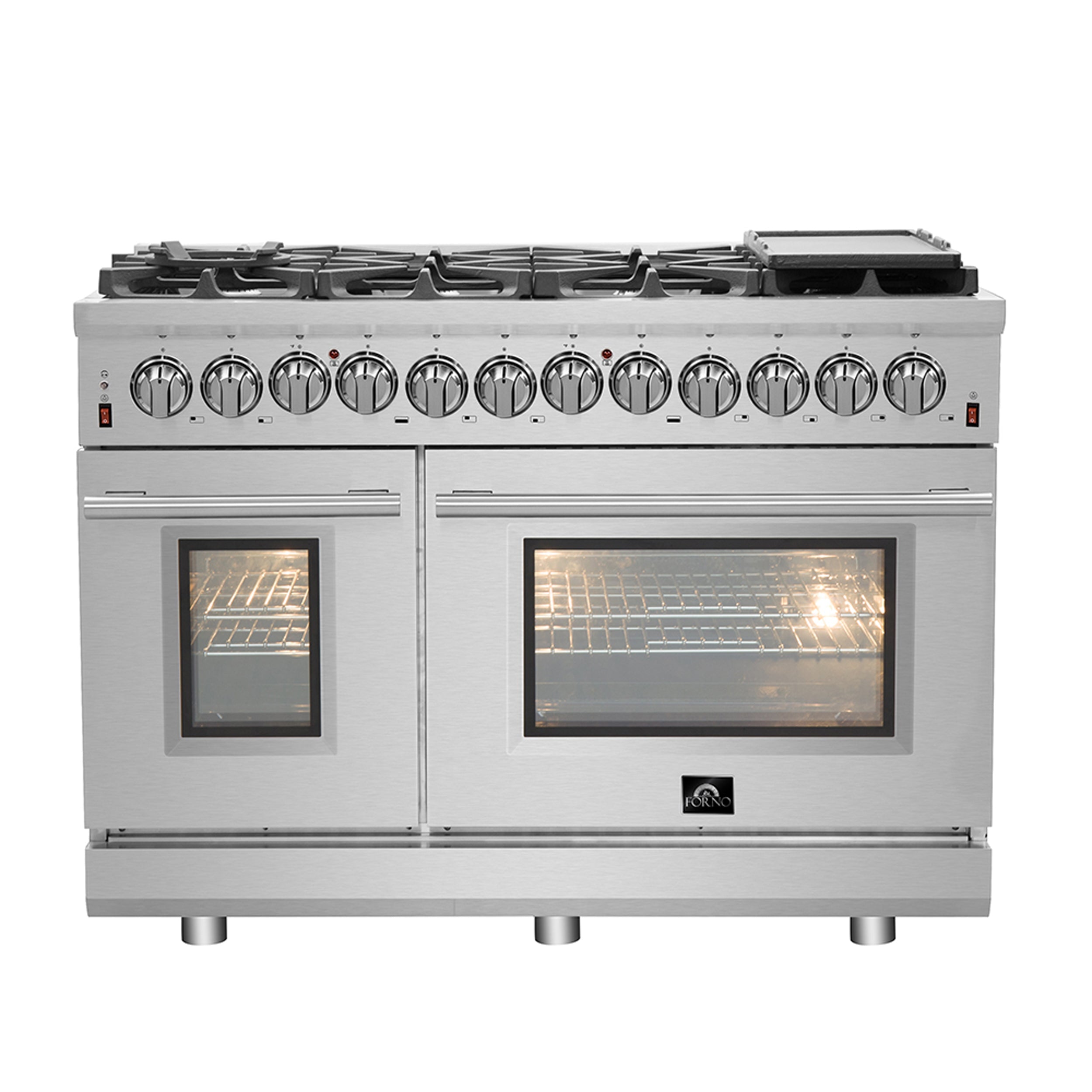 FORNO Massimo 48″ 6.58 cu. ft. Freestanding Dual Fuel Range with 8 Burners