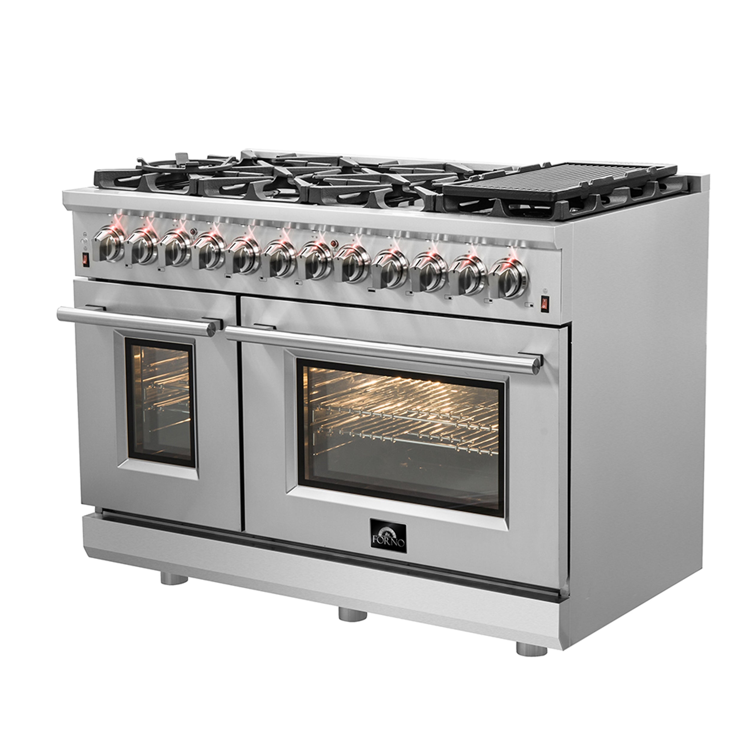 FORNO Massimo 48″ 6.58 cu. ft. Freestanding Dual Fuel Range with 8 Burners