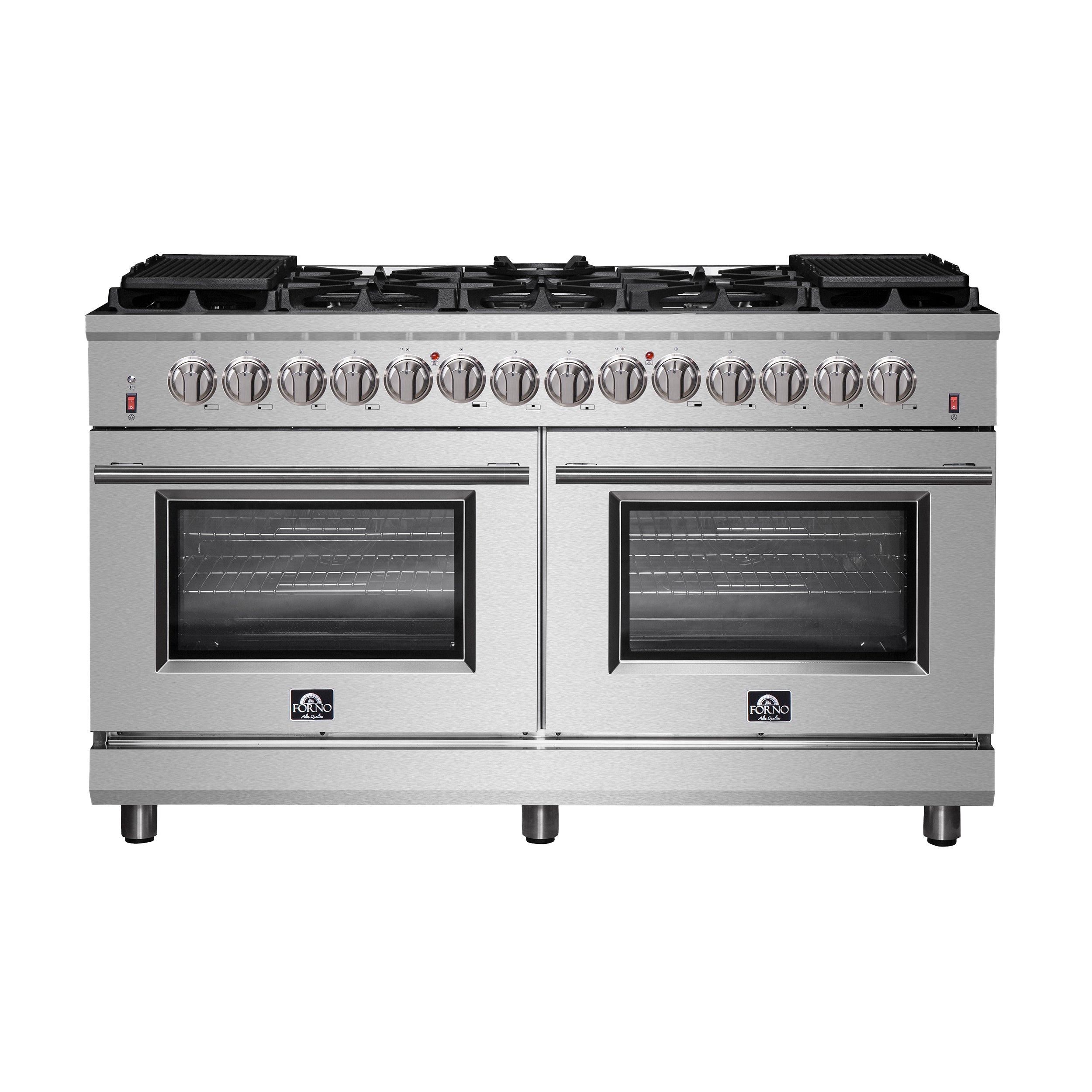 FORNO Massimo 60″ 8.64 cu. ft. Freestanding Dual Fuel Range with 10 Burners