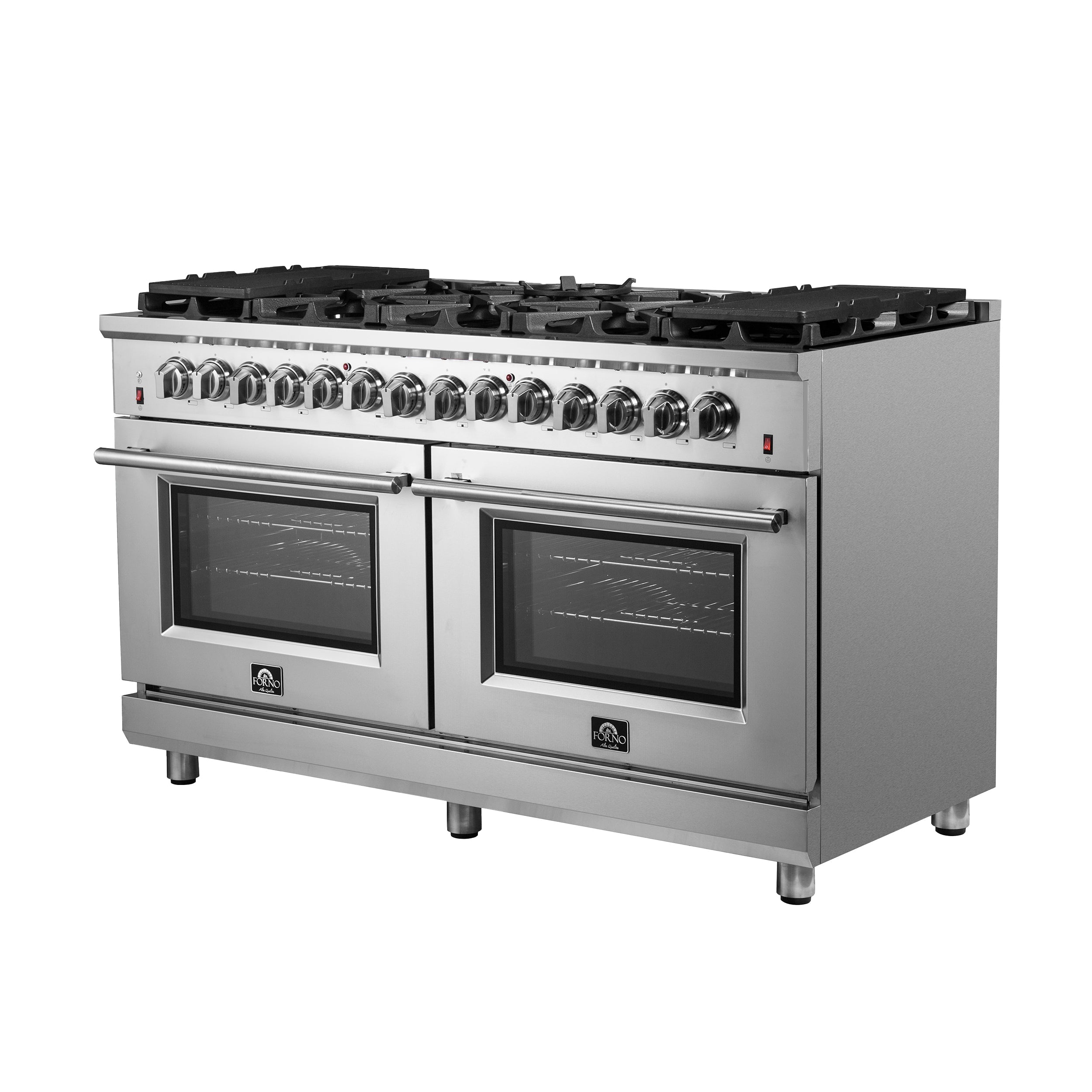 FORNO Massimo 60″ 8.64 cu. ft. Freestanding Dual Fuel Range with 10 Burners