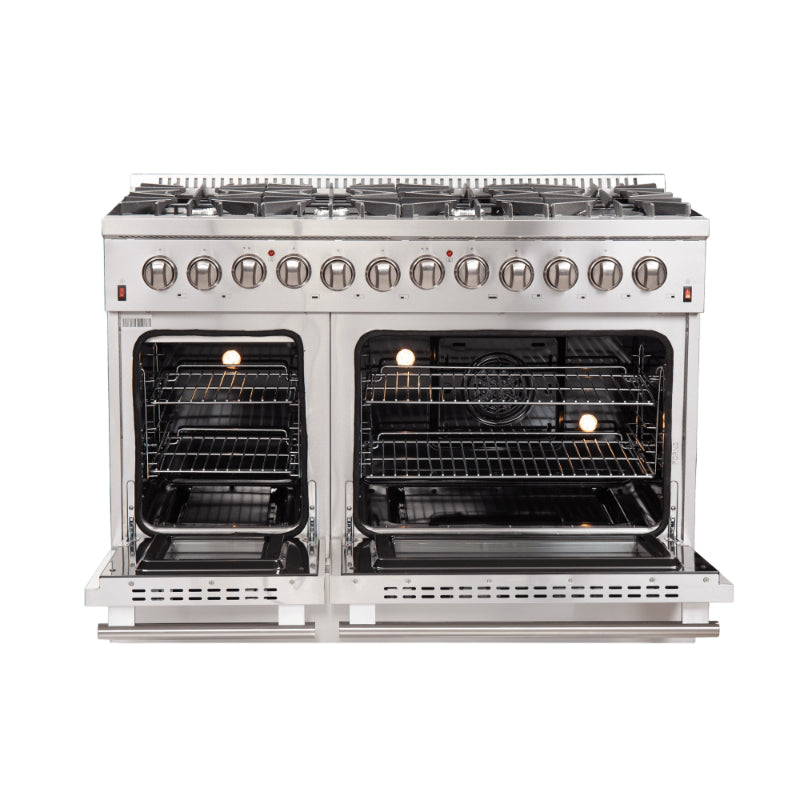 FORNO Galiano 48" 6.58 cu. ft. Dual Fuel Range with 8 Sealed Burners and Griddle