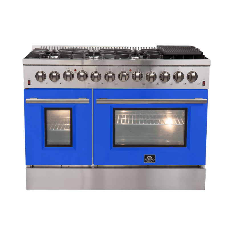 FORNO Galiano 48" 6.58 cu. ft. Dual Fuel Range with 8 Sealed Burners and Griddle