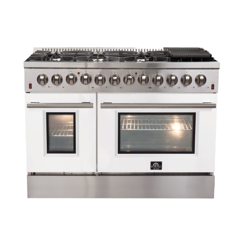 FORNO Galiano 48" 6.58 cu. ft. Dual Fuel Range with 8 Sealed Burners and Griddle