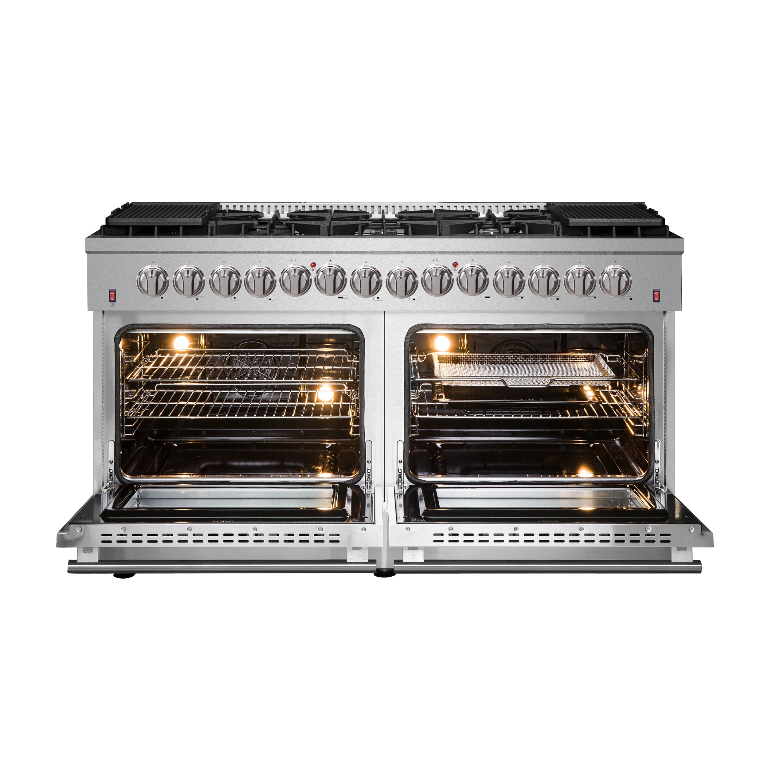 FORNO Galiano 60" 8.64 cu. ft. Dual Fuel Range with 10 Italian Burners in Stainless Steel