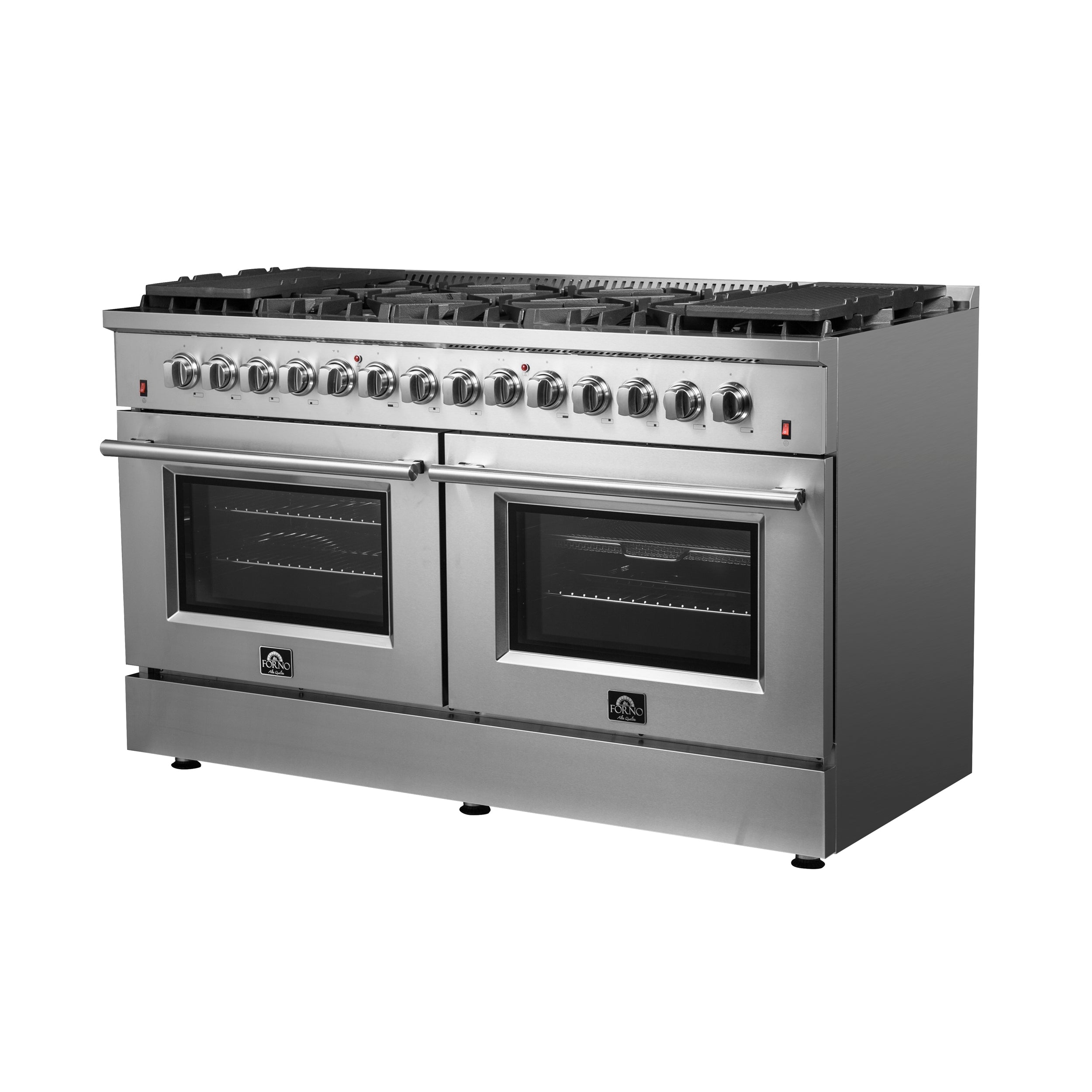 FORNO Galiano 60" 8.64 cu. ft. Dual Fuel Range with 10 Italian Burners in Stainless Steel