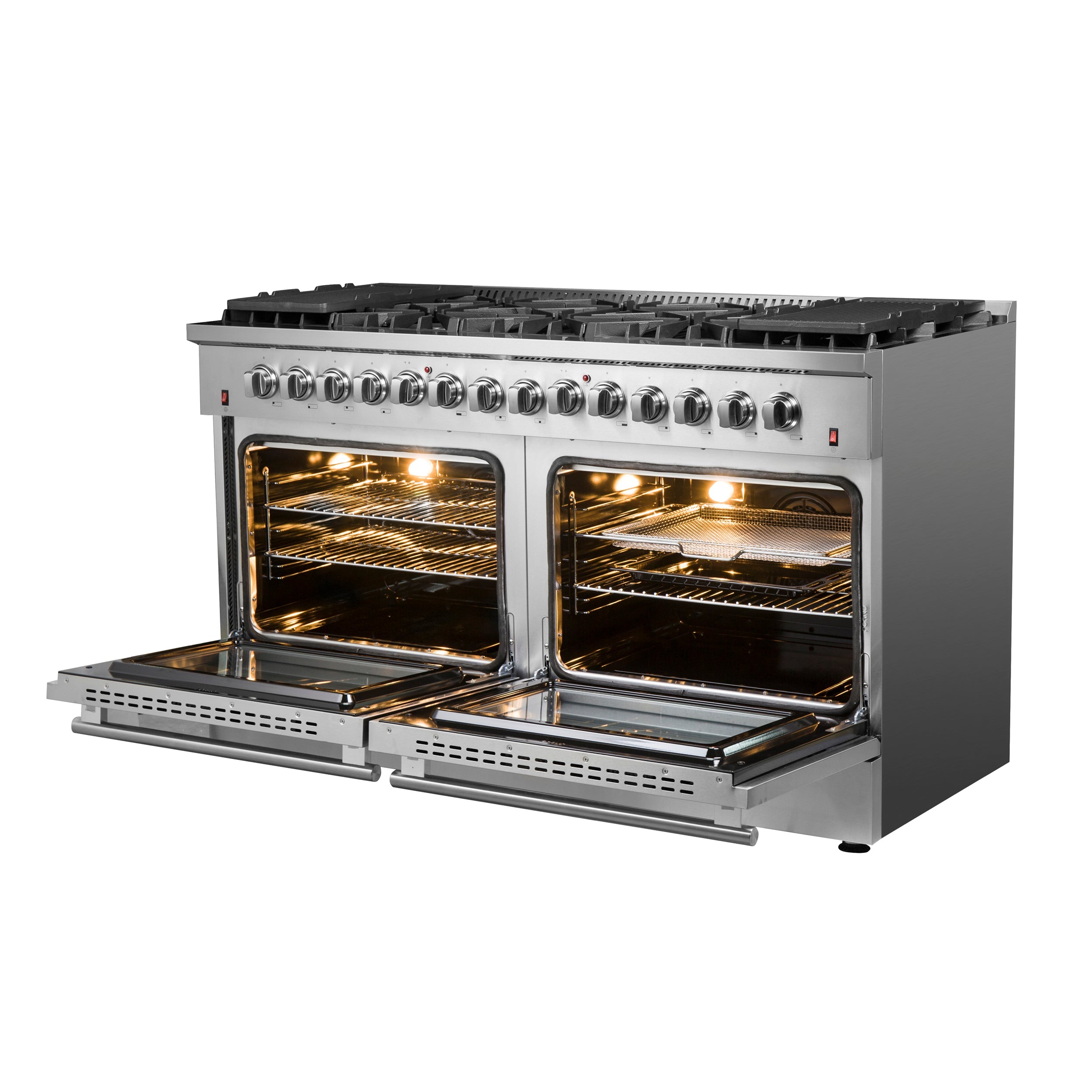 FORNO Galiano 60" 8.64 cu. ft. Dual Fuel Range with 10 Italian Burners in Stainless Steel