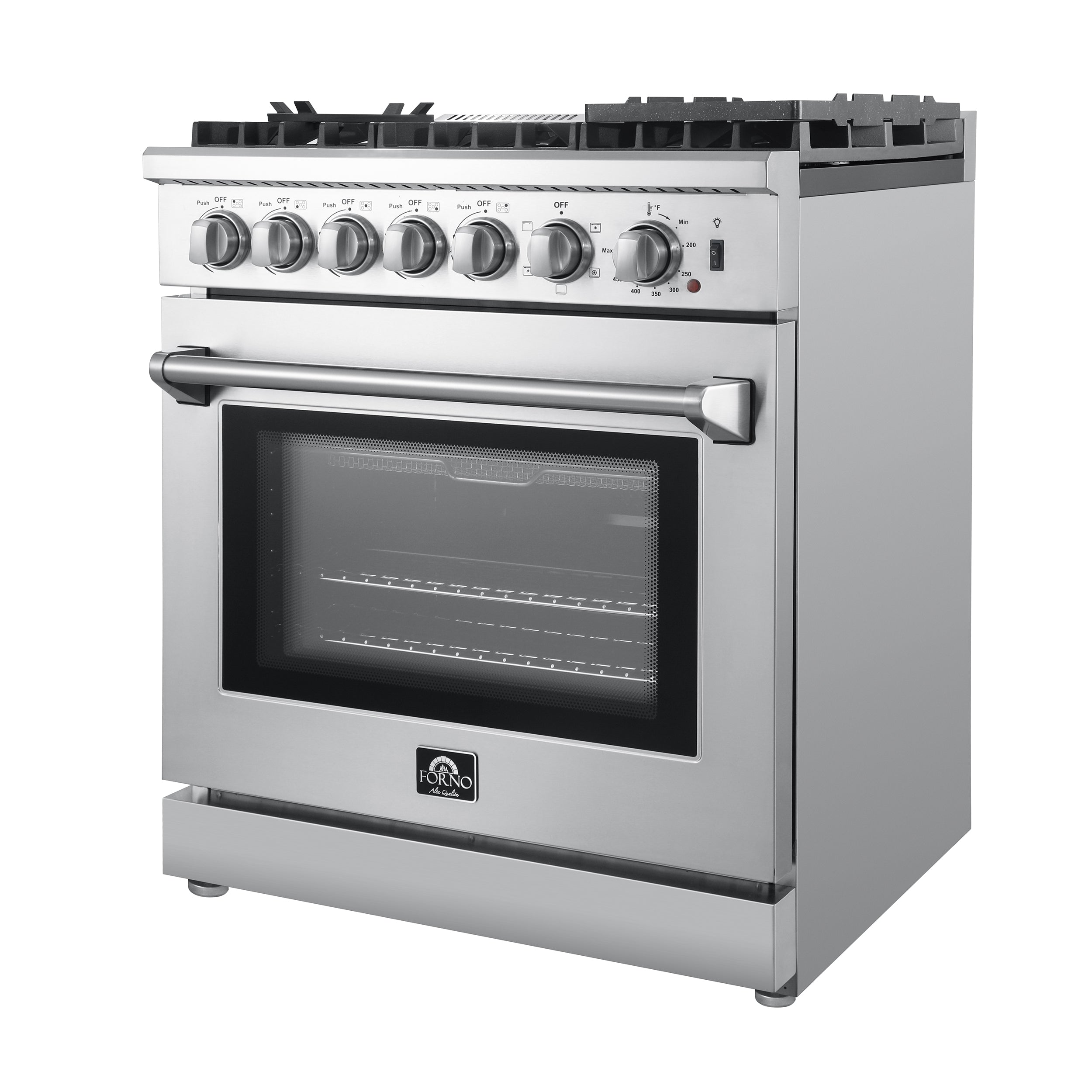 FORNO Lazio 30" 4.32 cu. ft. Dual Fuel Range with 5 Italian Burners in Stainless Steel