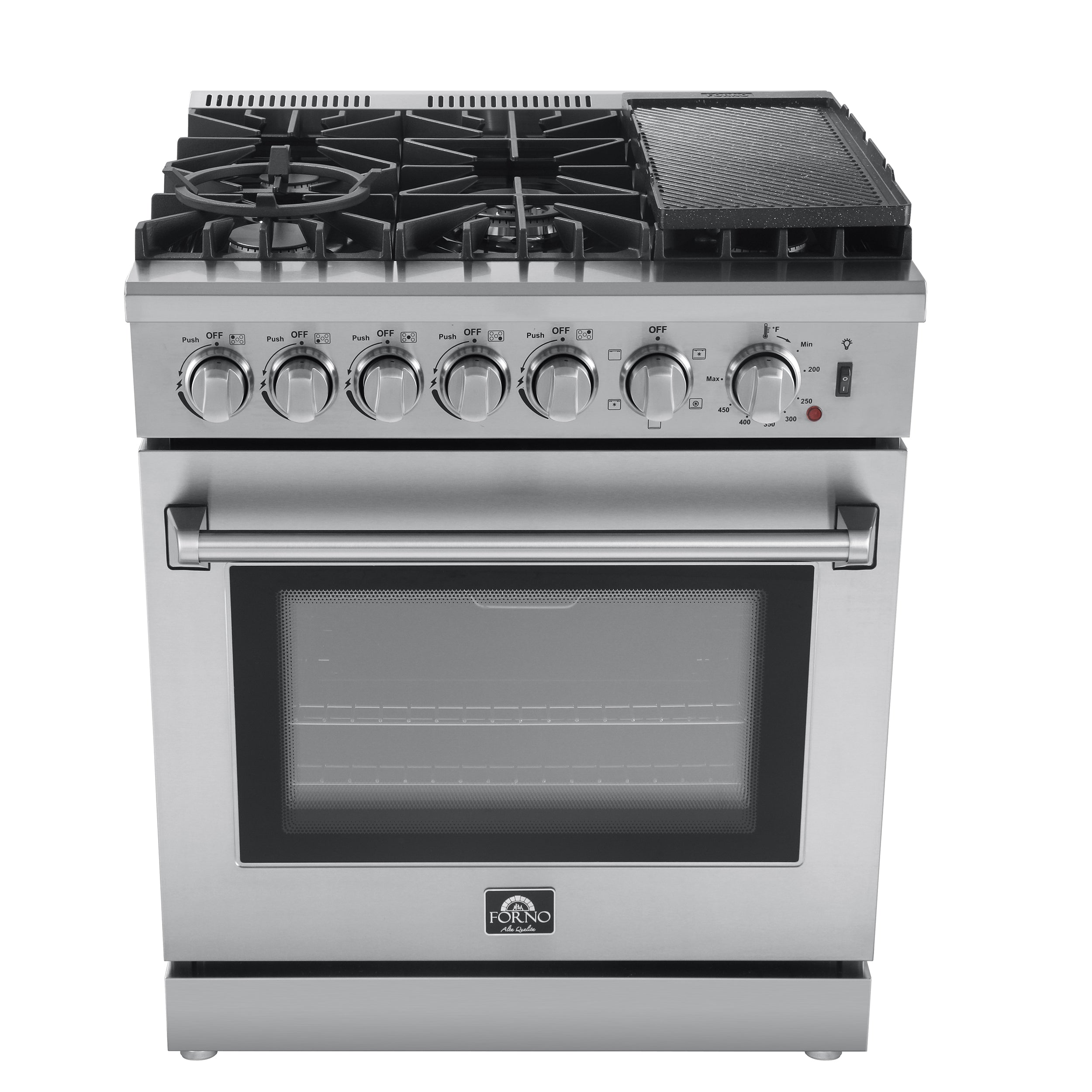 FORNO Lazio 30" 4.32 cu. ft. Dual Fuel Range with 5 Italian Burners in Stainless Steel