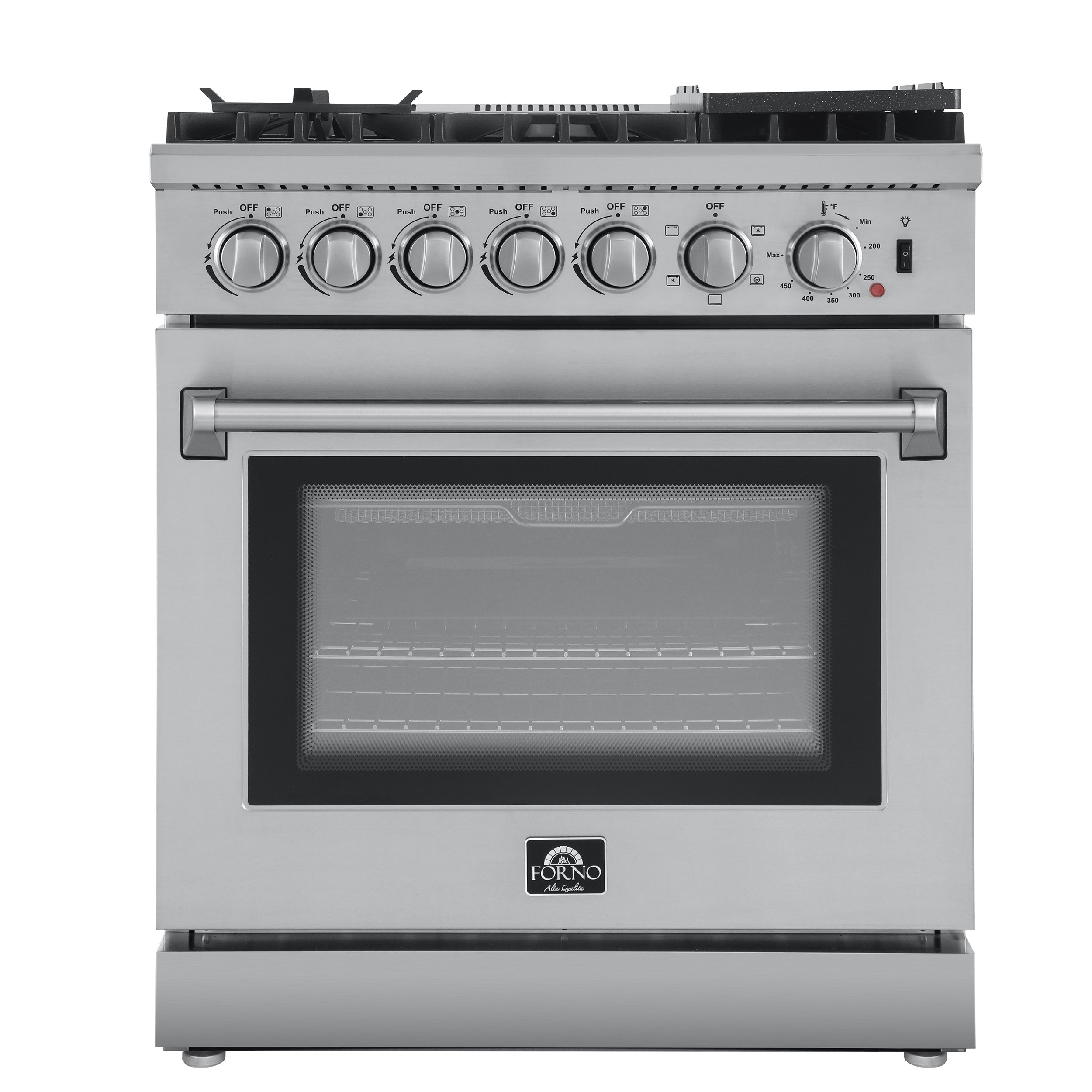 FORNO Lazio 30" 4.32 cu. ft. Dual Fuel Range with 5 Italian Burners in Stainless Steel