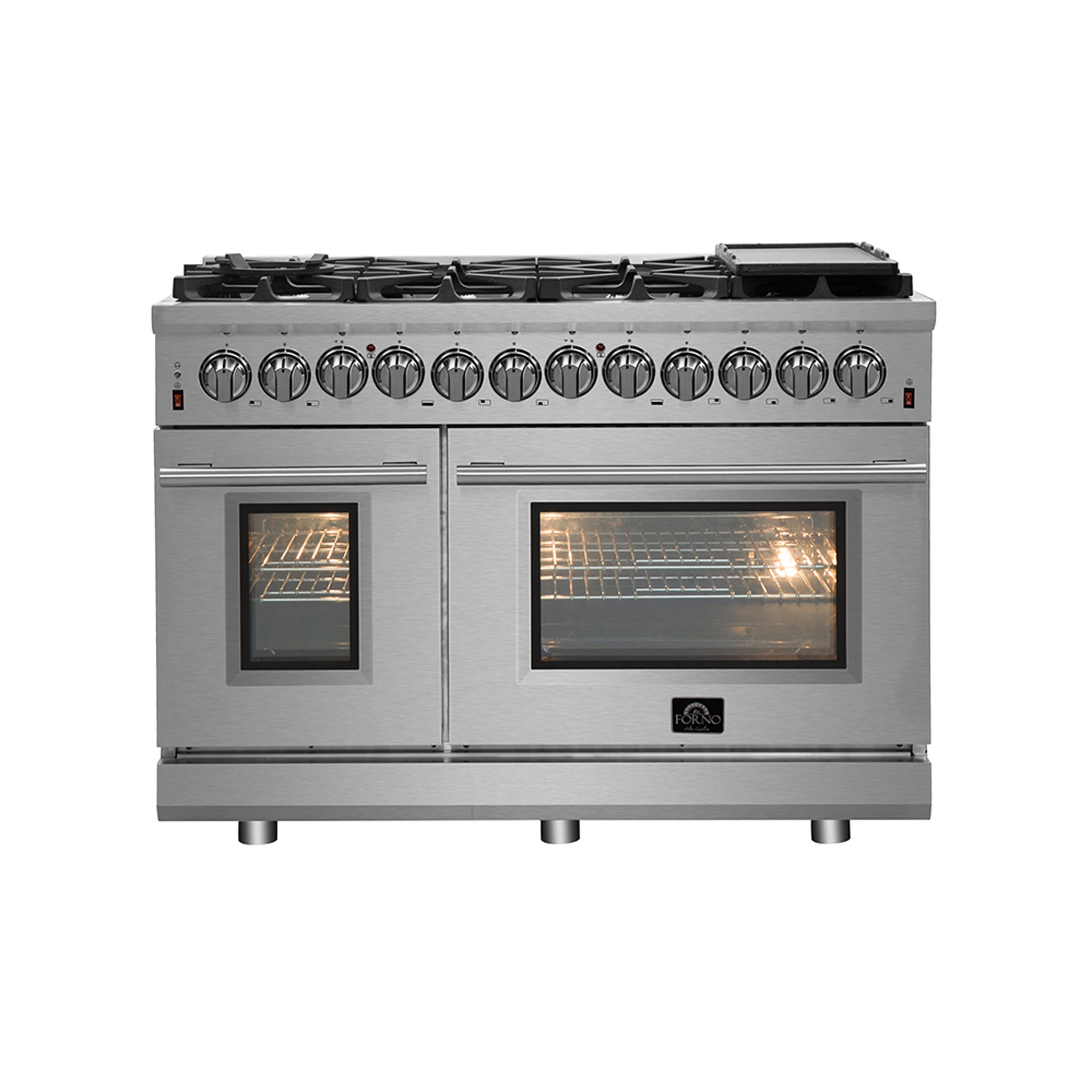 FORNO Massimo 48″ 6.58 cu. ft. Freestanding Gas Range with 8 Burners