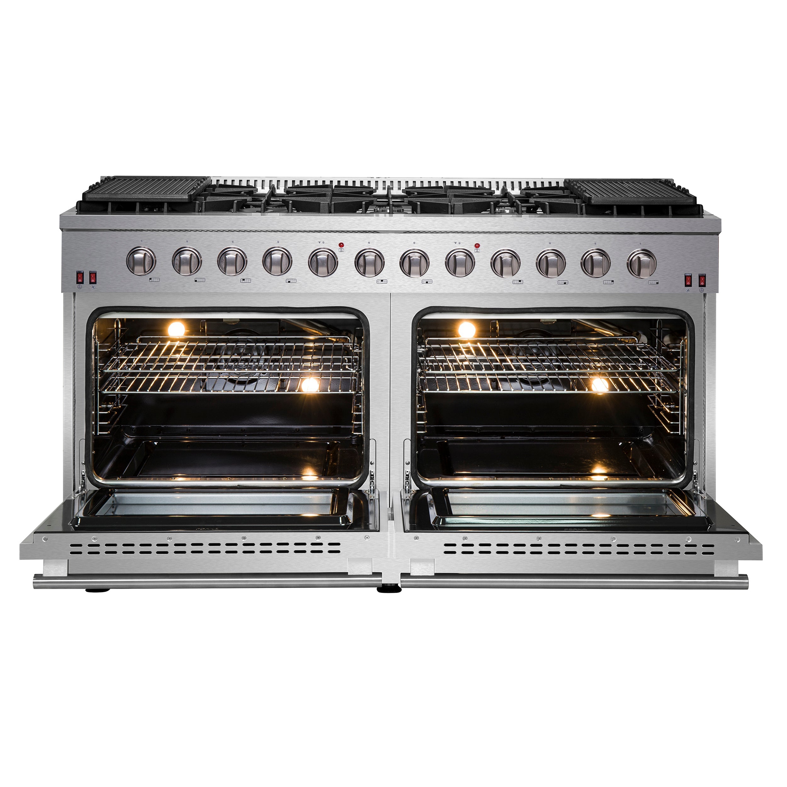 FORNO Galiano 60" 8.64 cu. ft. Gas Range with 10 Italian Burners in Stainless Steel