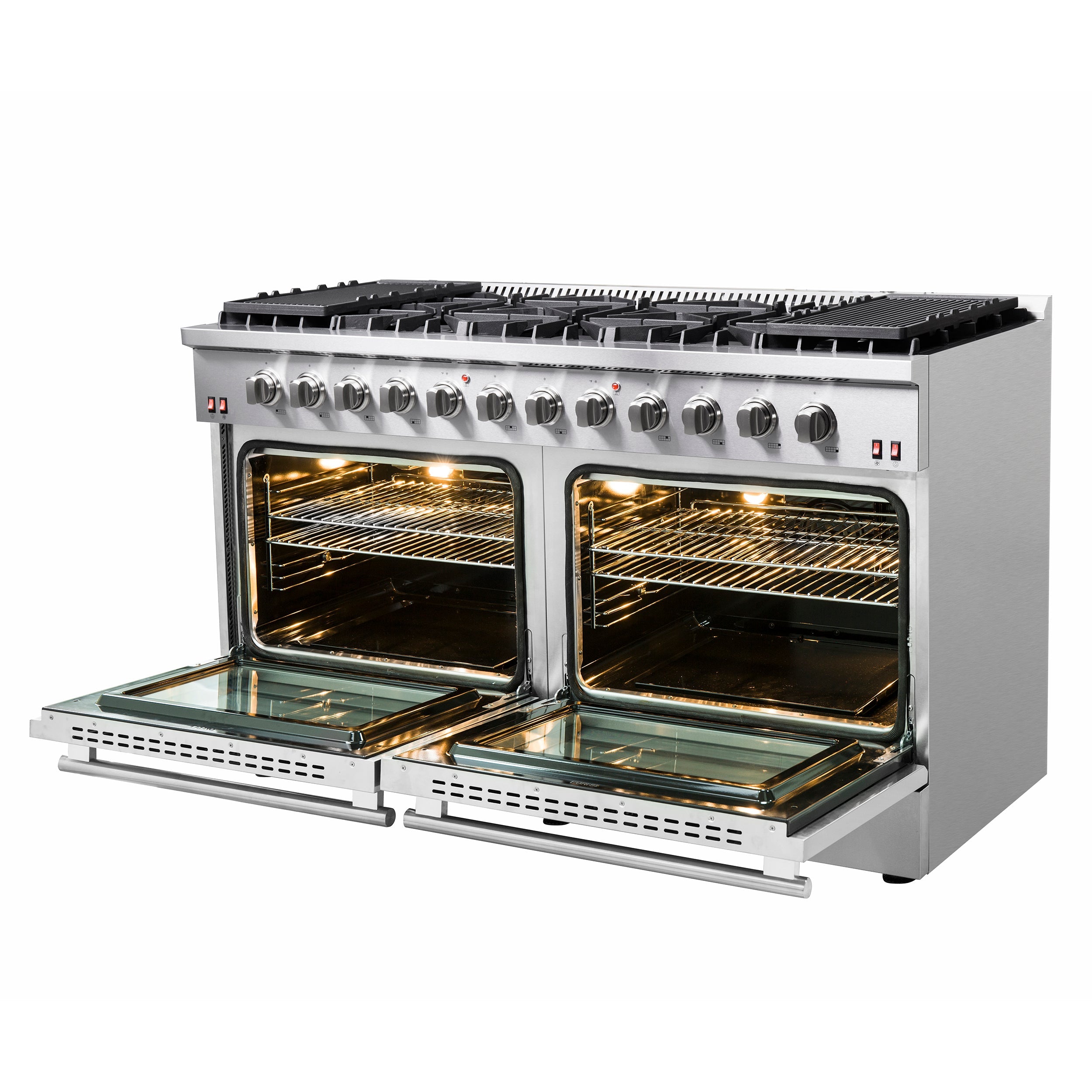 FORNO Galiano 60" 8.64 cu. ft. Gas Range with 10 Italian Burners in Stainless Steel