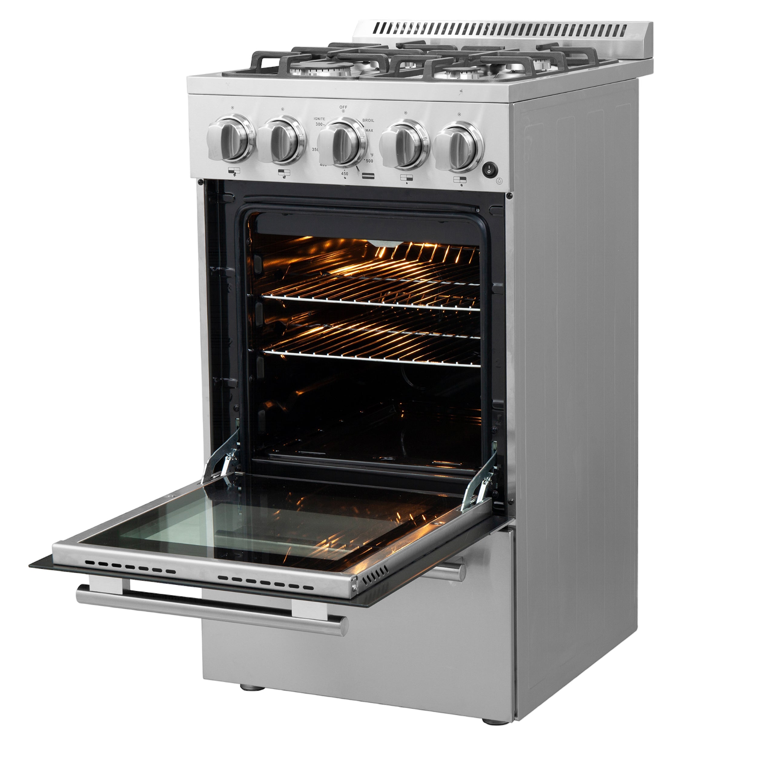 FORNO Lamazze 20" 2.05 cu. ft. Freestanding Gas Range with 4 Sealed Burners in Stainless Steel