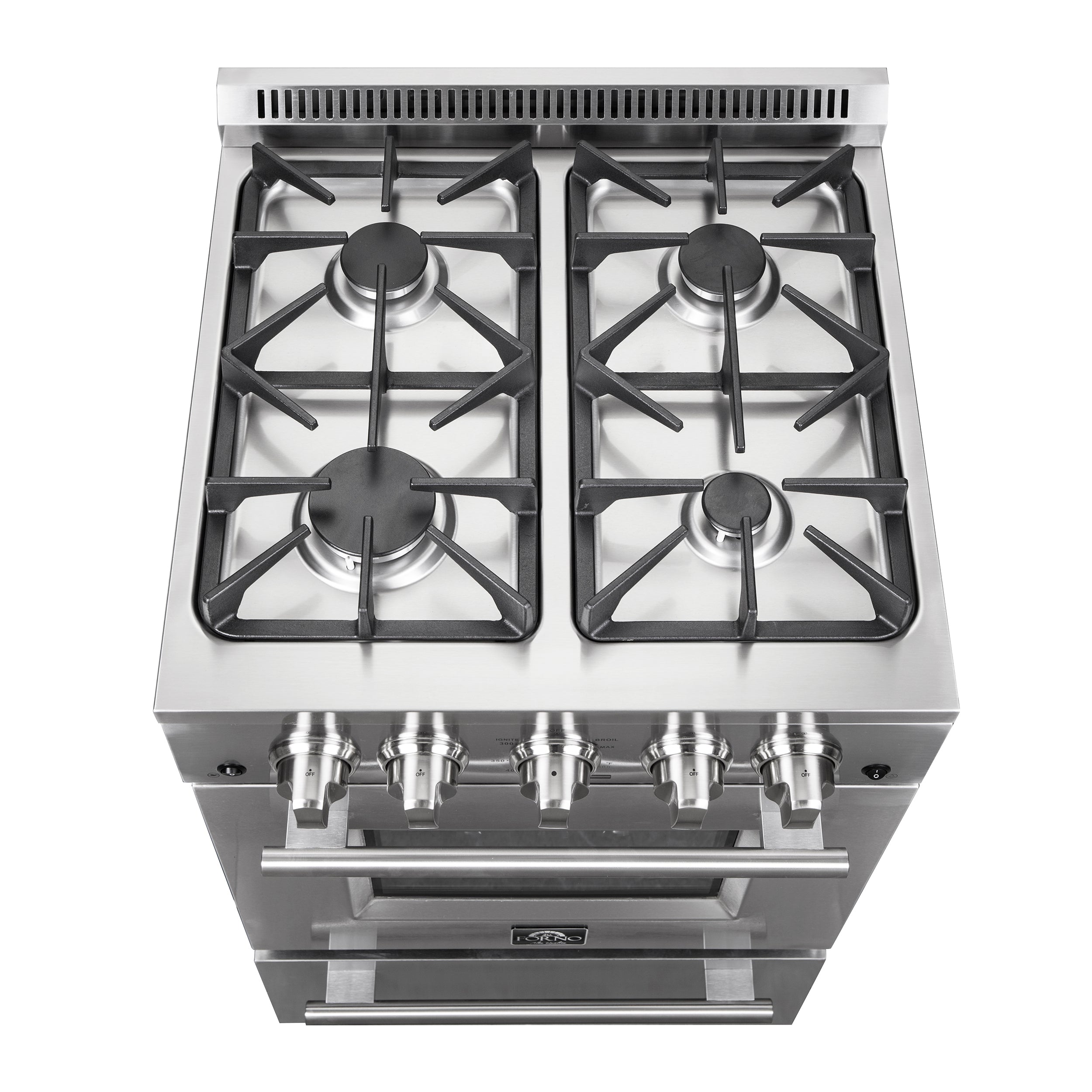 FORNO Breno 24" 2.3 cu. ft. Freestanding Gas Range with 4 Sealed Burners in Stainless Steel