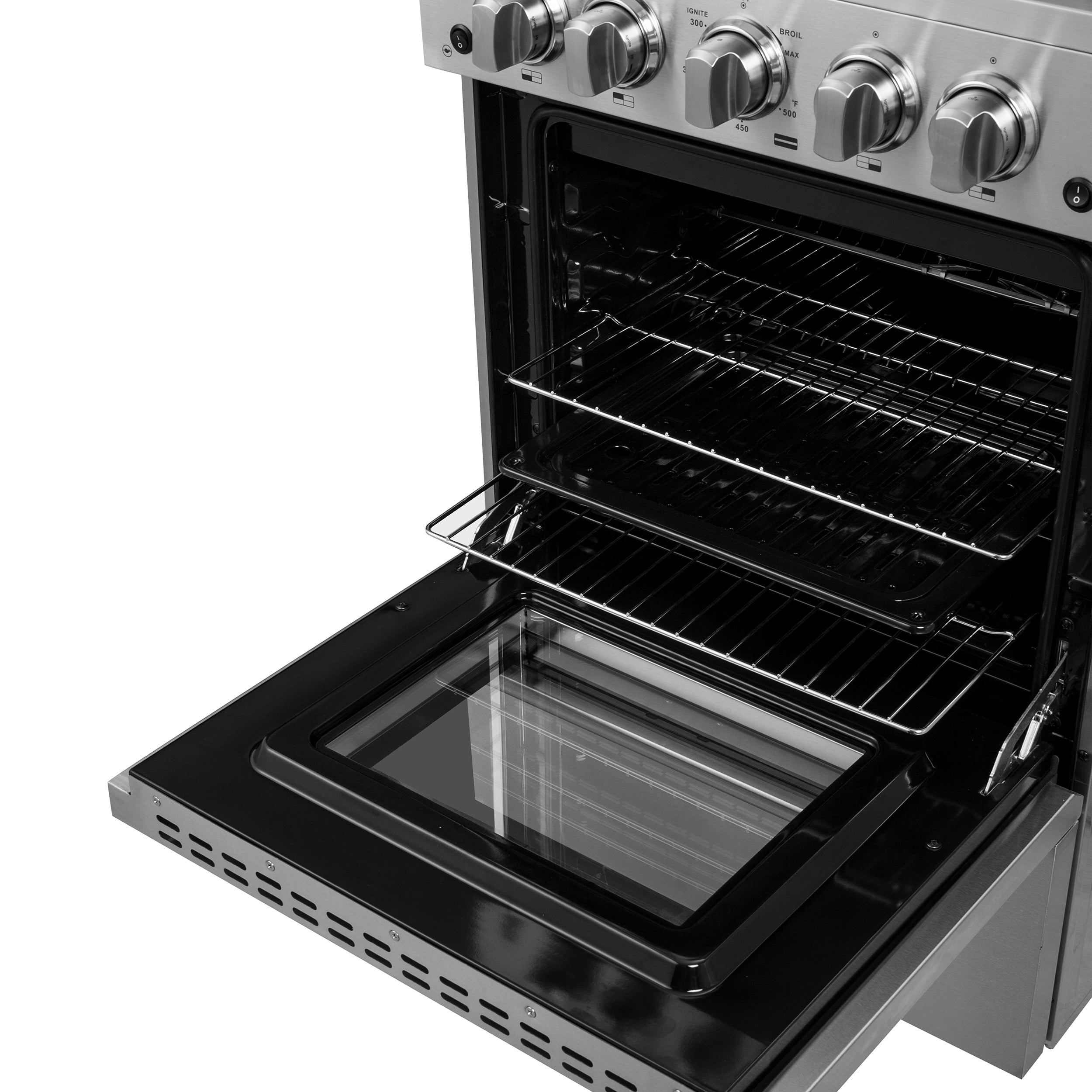 FORNO Breno 24" 2.3 cu. ft. Freestanding Gas Range with 4 Sealed Burners in Stainless Steel