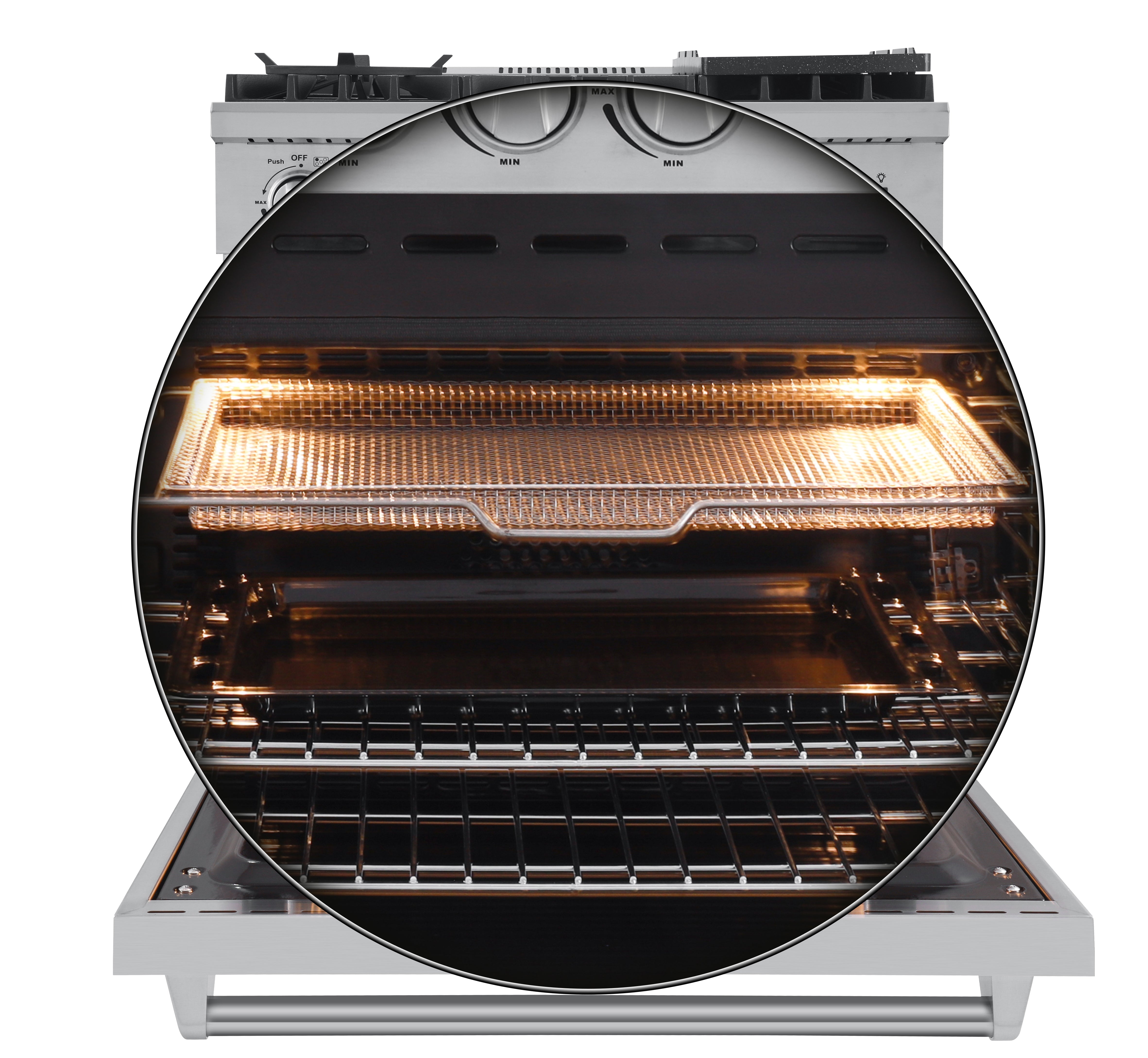 FORNO Lazio 30" 4.3 cu. ft. Gas Range with 5 Sealed Burners, Air Fryer and Griddle