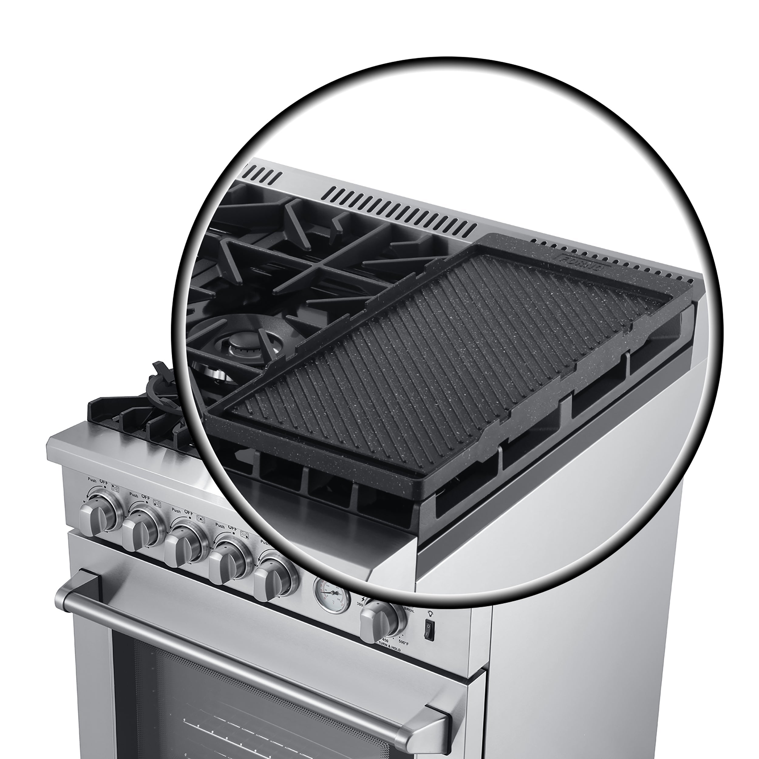 FORNO Lazio 30" 4.3 cu. ft. Gas Range with 5 Sealed Burners, Air Fryer and Griddle