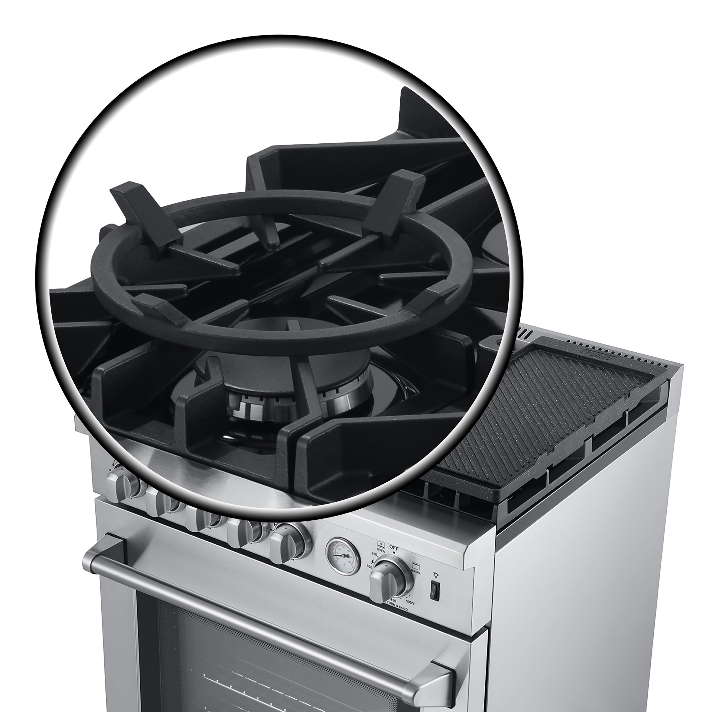 FORNO Lazio 30" 4.3 cu. ft. Gas Range with 5 Sealed Burners, Air Fryer and Griddle