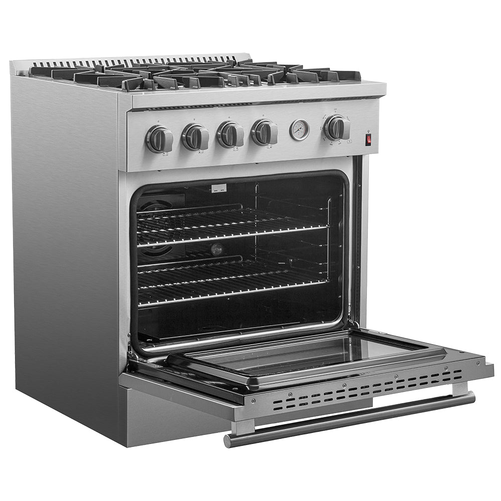 FORNO Marco 30" 4.32 cu.ft. Gas Range with 4 Burners and Built-In Temperature Gauge