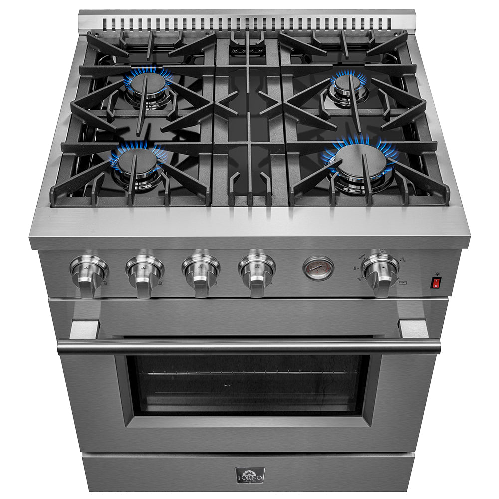 FORNO Marco 30" 4.32 cu.ft. Gas Range with 4 Burners and Built-In Temperature Gauge