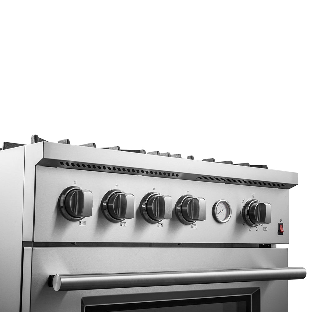 FORNO Marco 30" 4.32 cu.ft. Gas Range with 4 Burners and Built-In Temperature Gauge