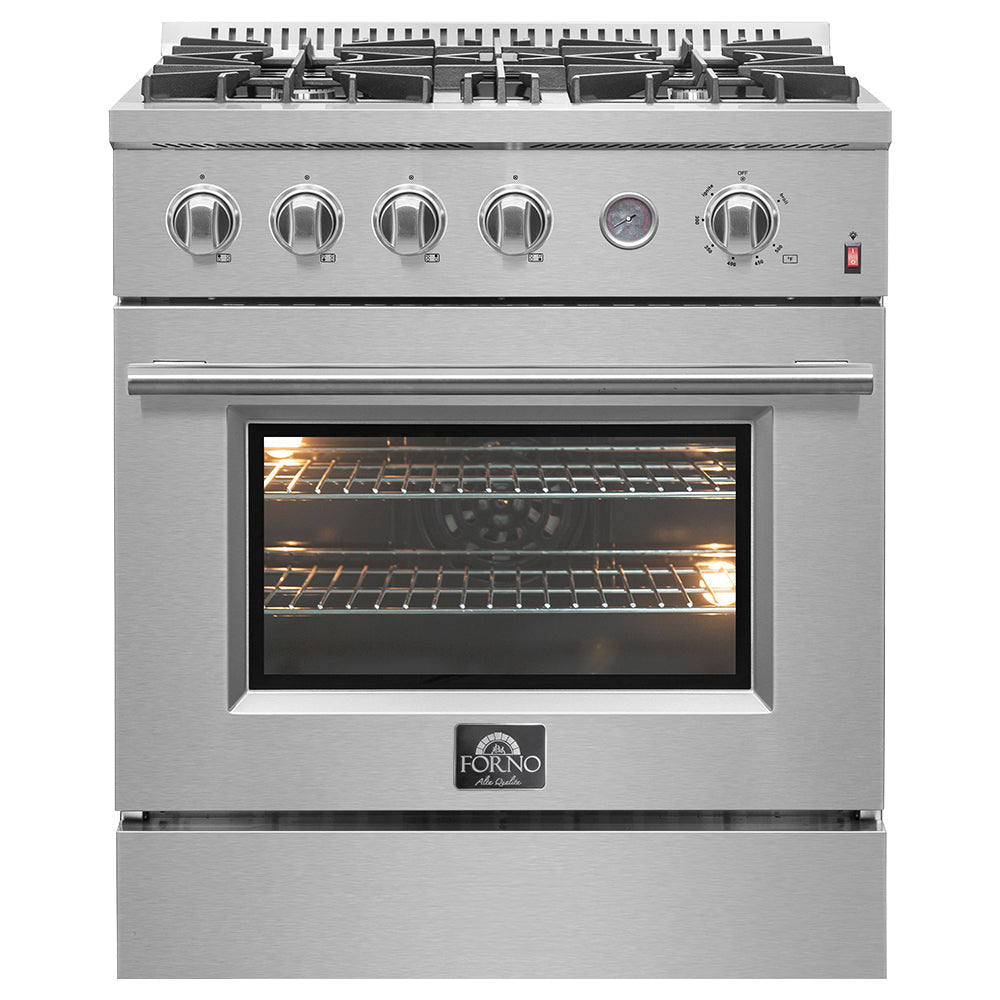 FORNO Marco 30" 4.32 cu.ft. Gas Range with 4 Burners and Built-In Temperature Gauge