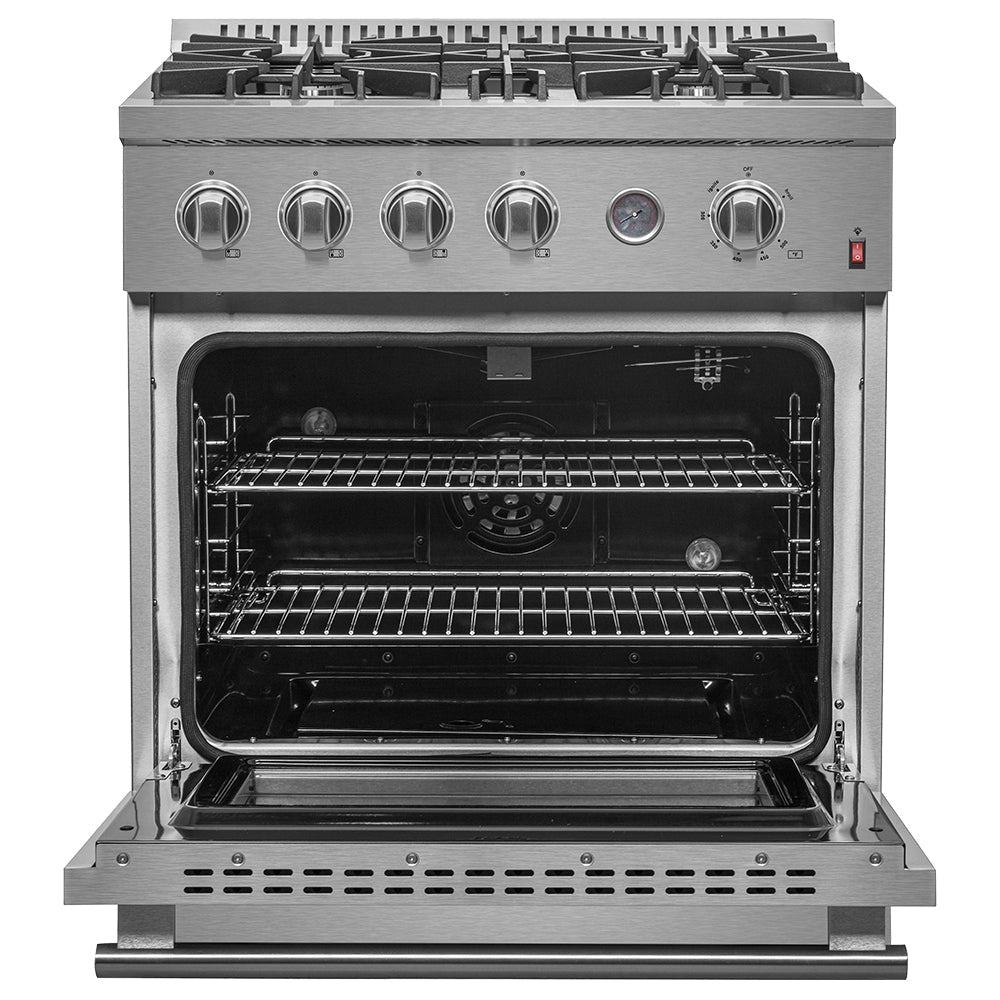 FORNO Marco 30" 4.32 cu.ft. Gas Range with 4 Burners and Built-In Temperature Gauge