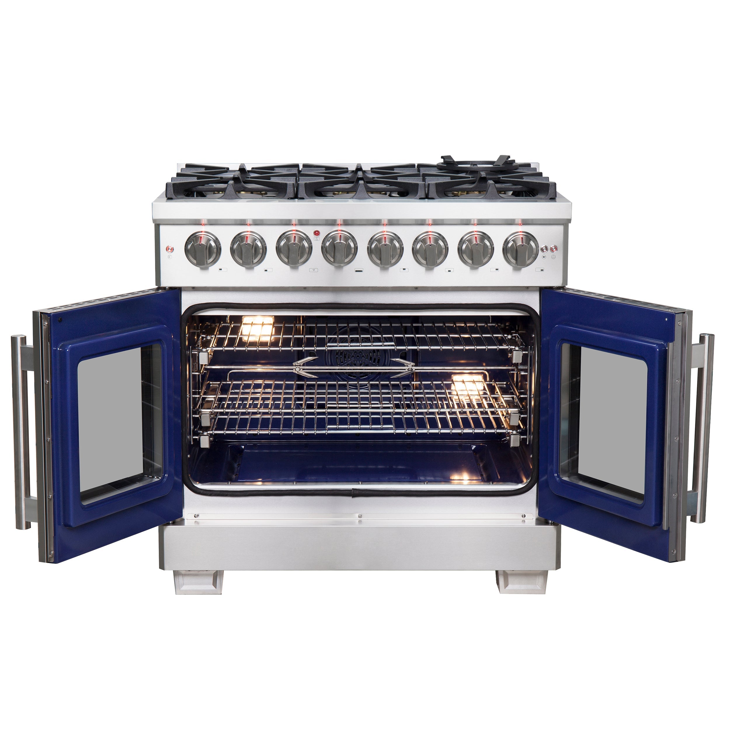 FORNO Capriasca 36" 5.36 cu. ft. Dual Fuel Range with French Door and 6 Sealed Burners