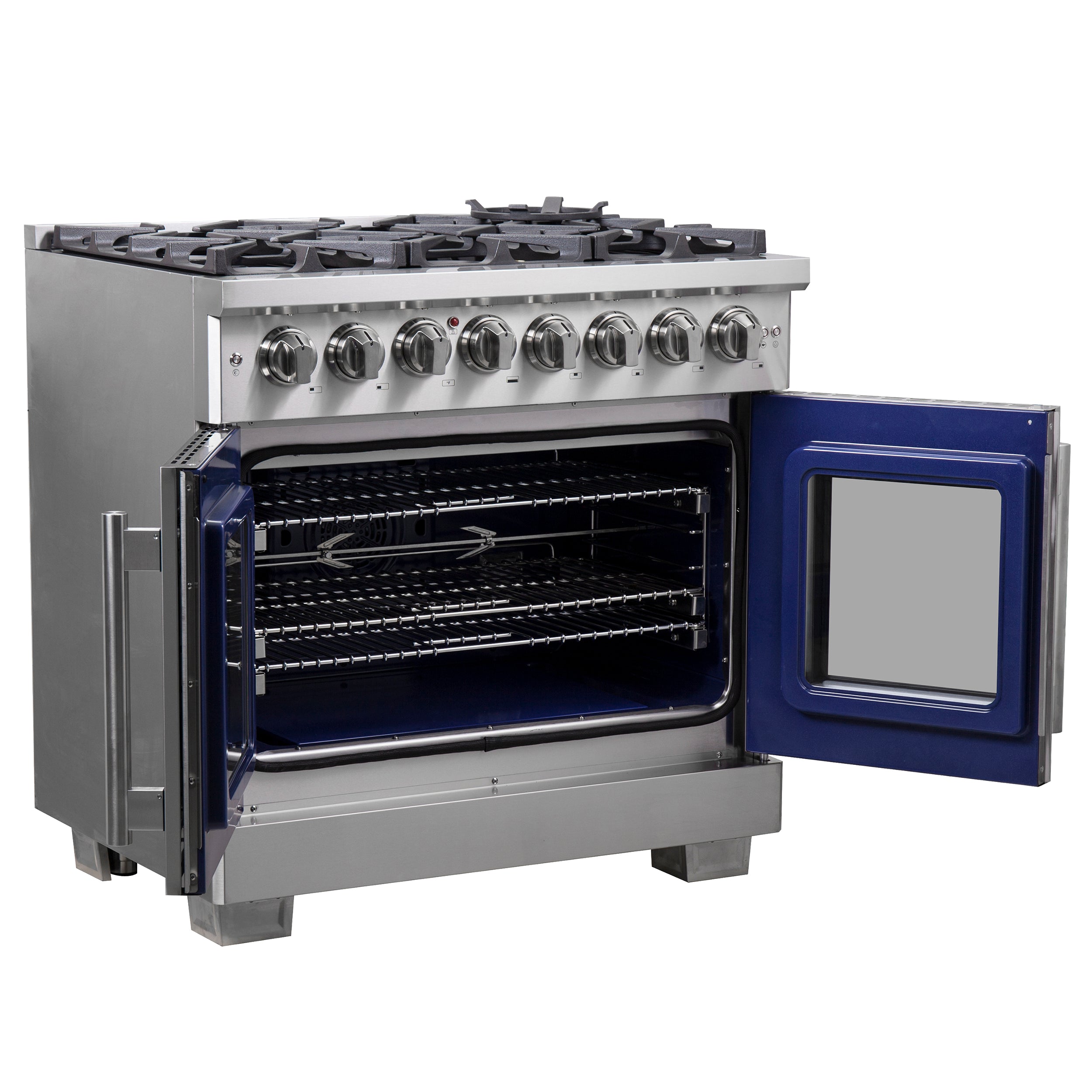 FORNO Capriasca 36" 5.36 cu. ft. Dual Fuel Range with French Door and 6 Sealed Burners