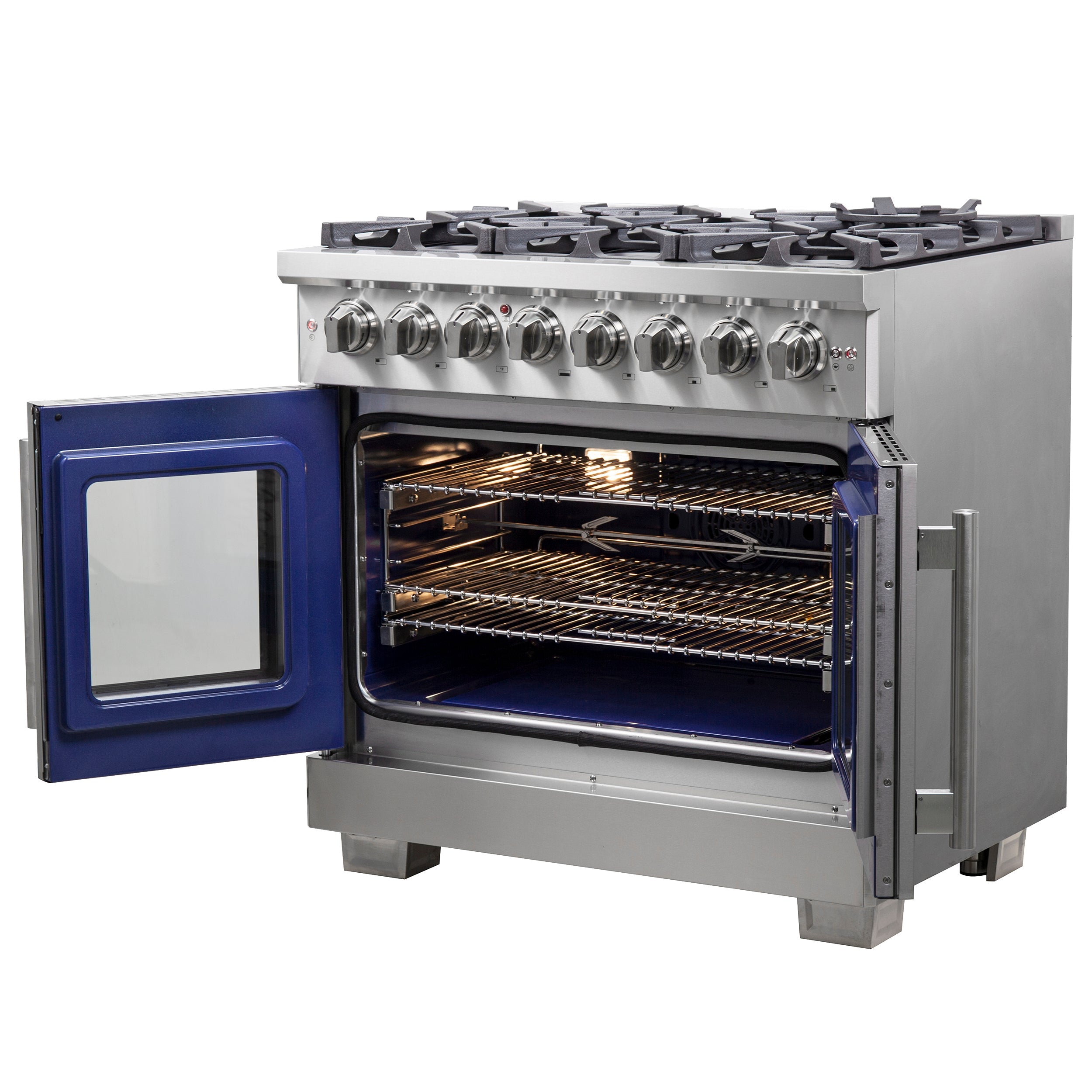 FORNO Capriasca 36" 5.36 cu. ft. Dual Fuel Range with French Door and 6 Sealed Burners