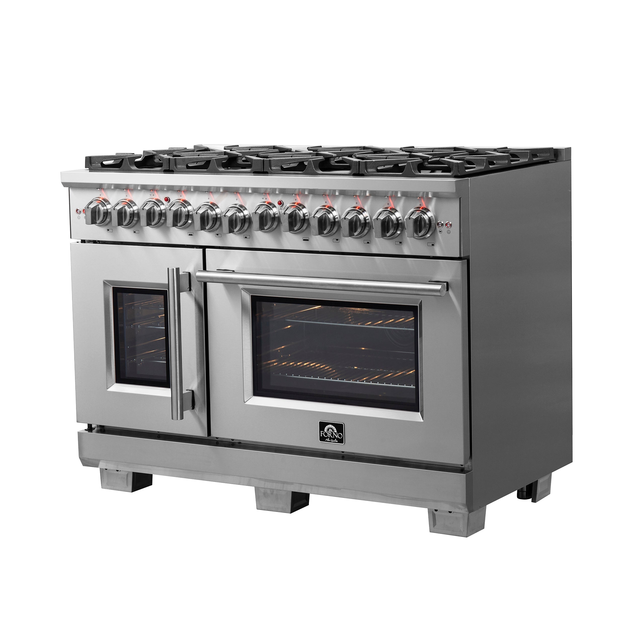 FORNO Capriasca 48" 6.58 cu. ft. Dual Fuel Range with French Door and 8 Sealed Burners