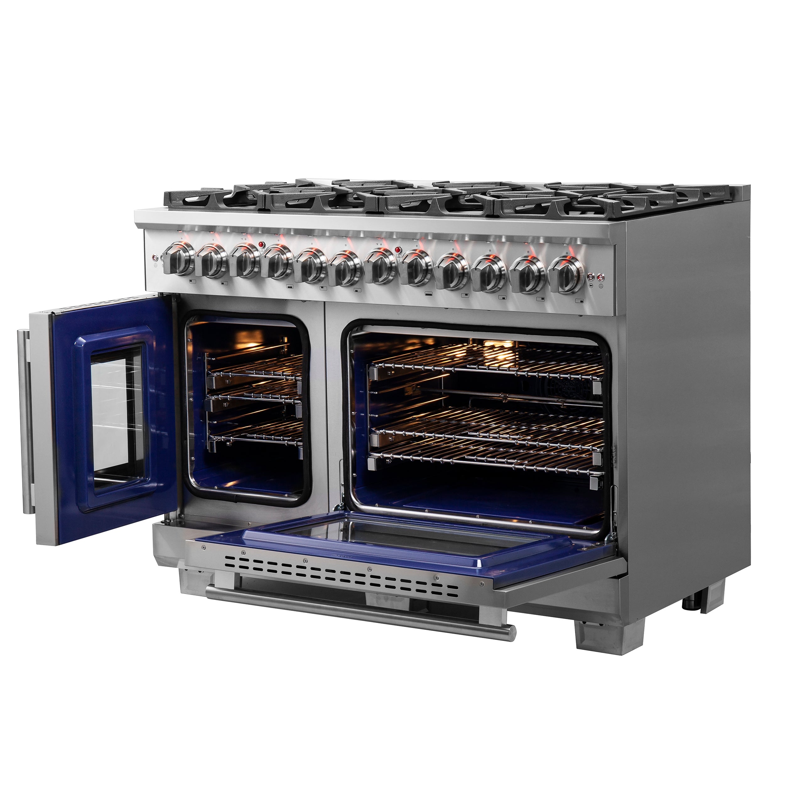 FORNO Capriasca 48" 6.58 cu. ft. Dual Fuel Range with French Door and 8 Sealed Burners