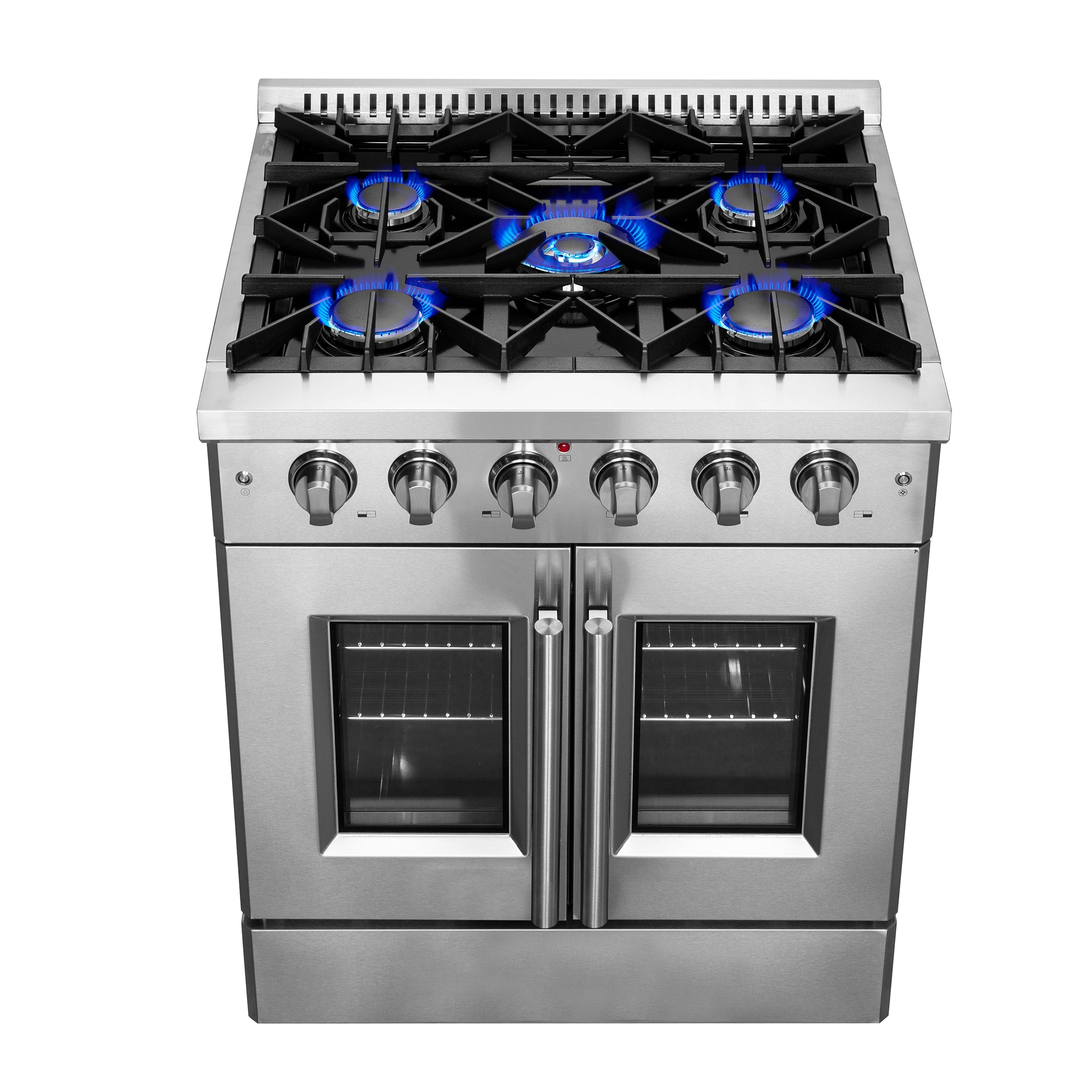 FORNO Galiano 30" 4.32 cu. ft. French Door Gas Range with 5 Sealed Burners