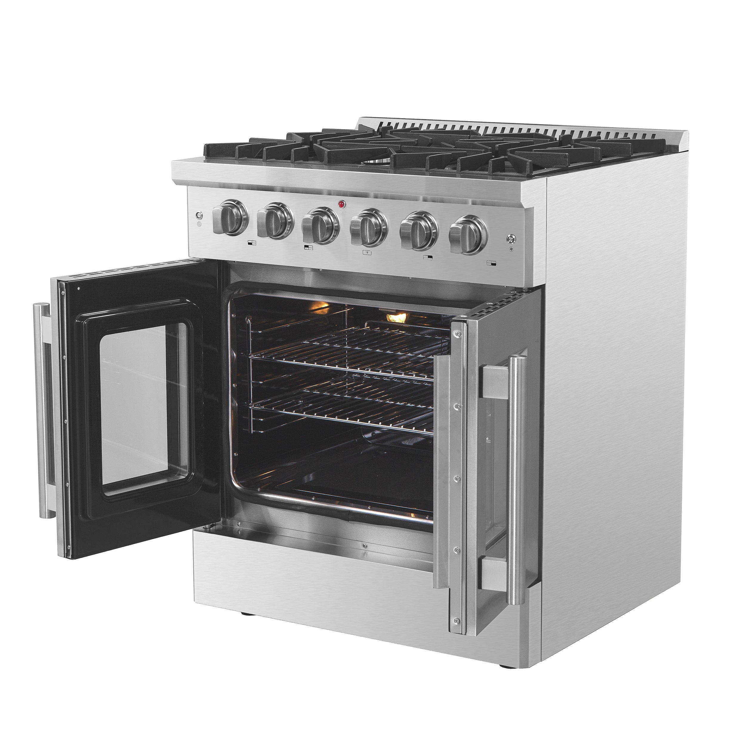 FORNO Galiano 30" 4.32 cu. ft. French Door Gas Range with 5 Sealed Burners