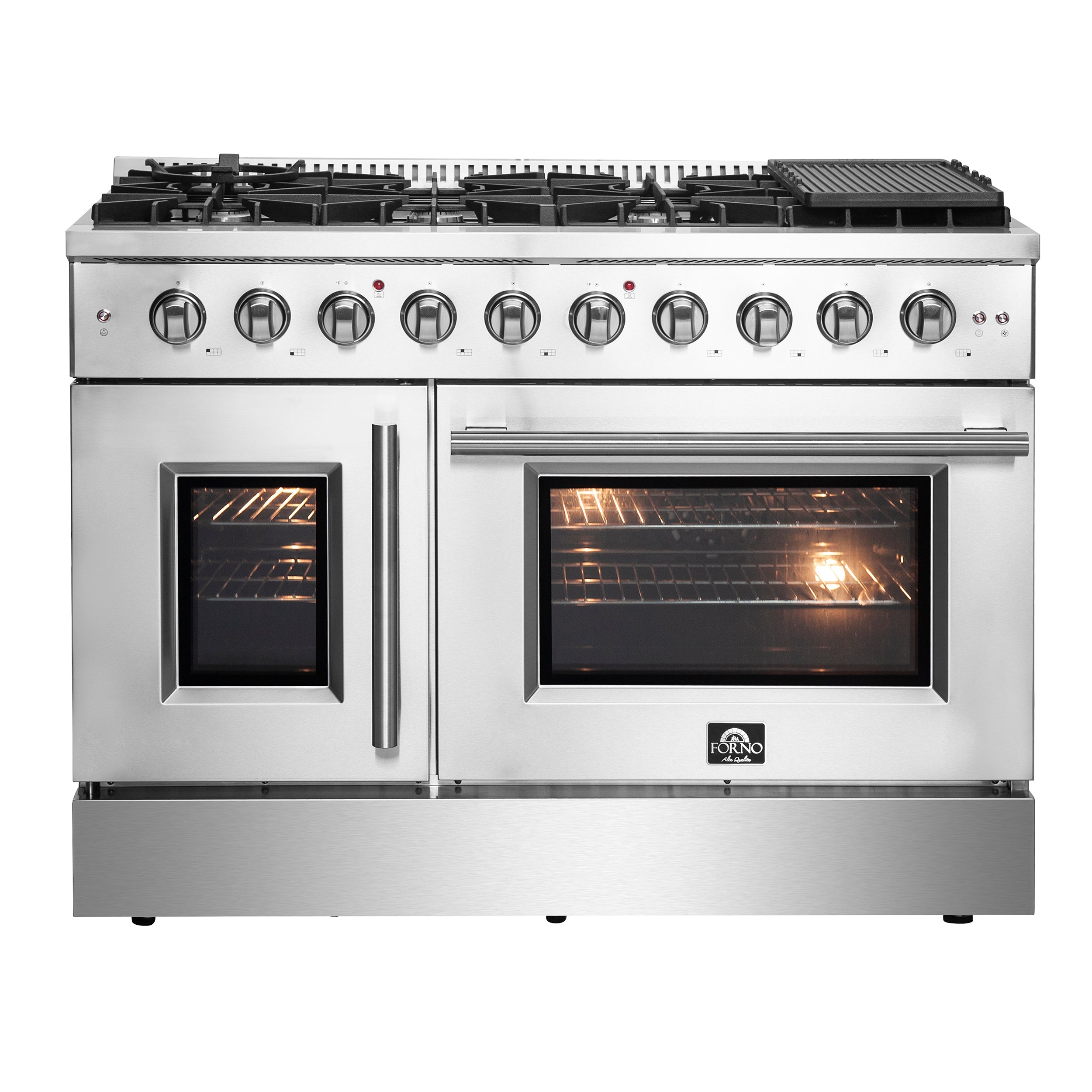 FORNO Galiano 48" 6.58 cu. ft. Freestanding Gas Range with French Door and 8 Burners