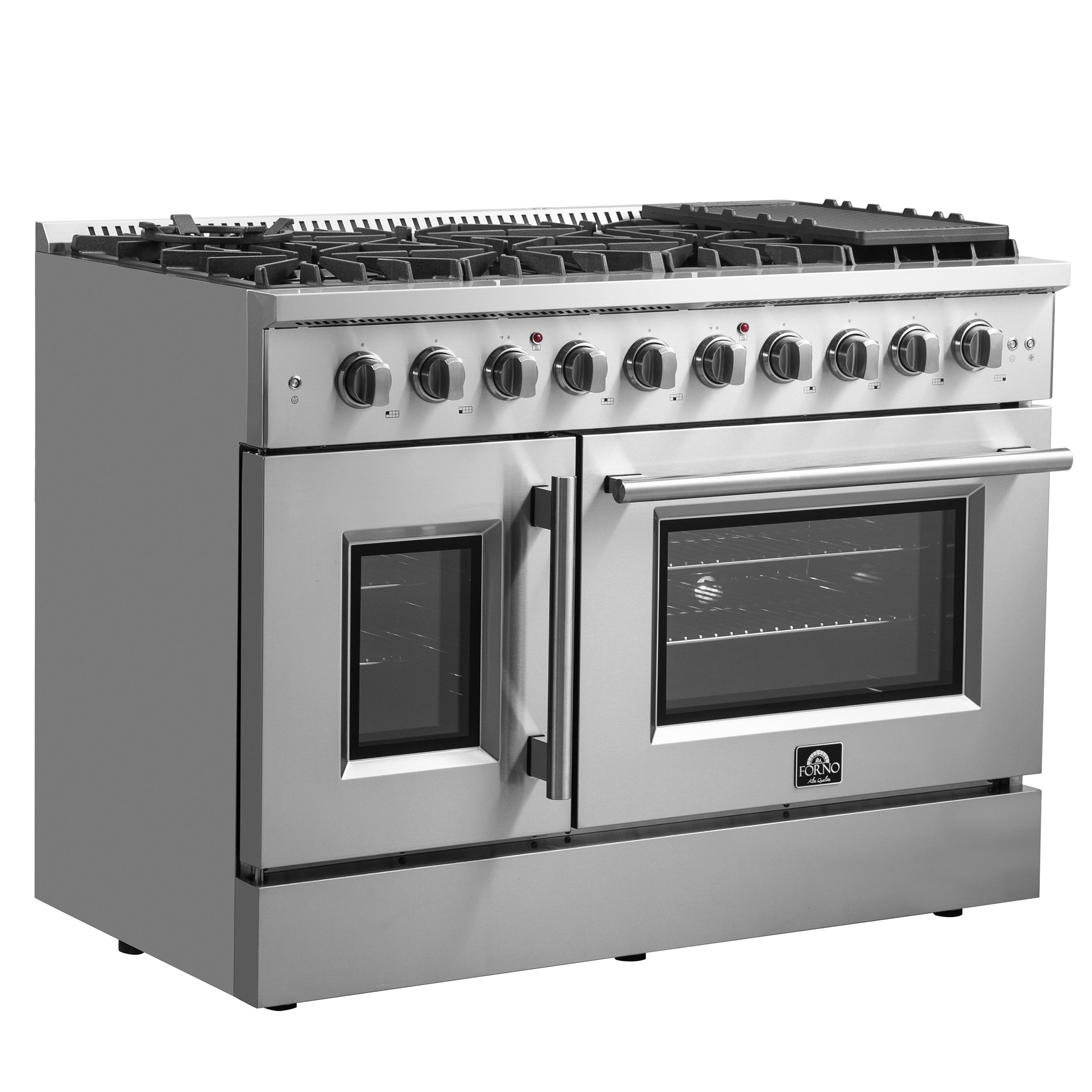 FORNO Galiano 48" 6.58 cu. ft. Freestanding Gas Range with French Door and 8 Burners