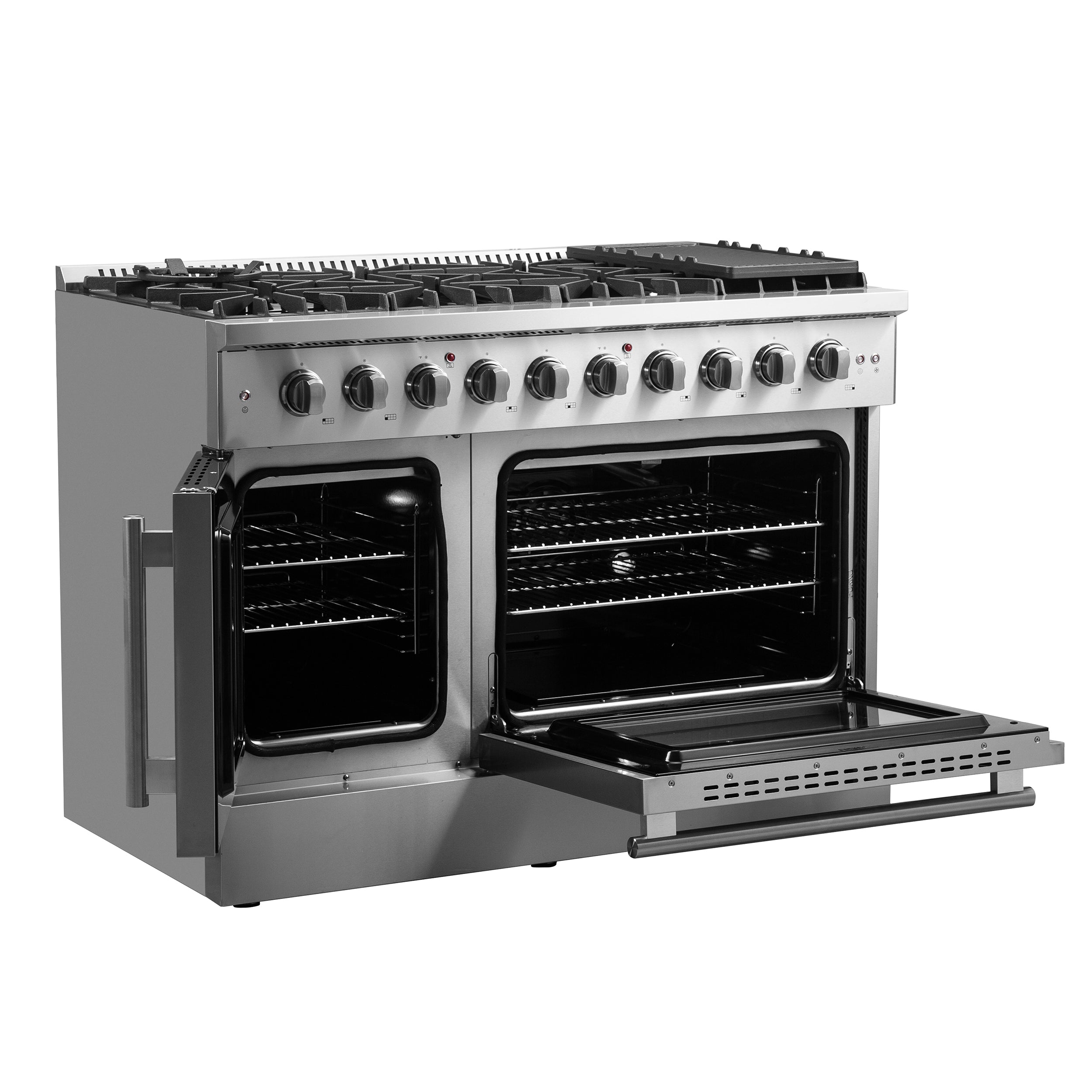 FORNO Galiano 48" 6.58 cu. ft. Freestanding Gas Range with French Door and 8 Burners