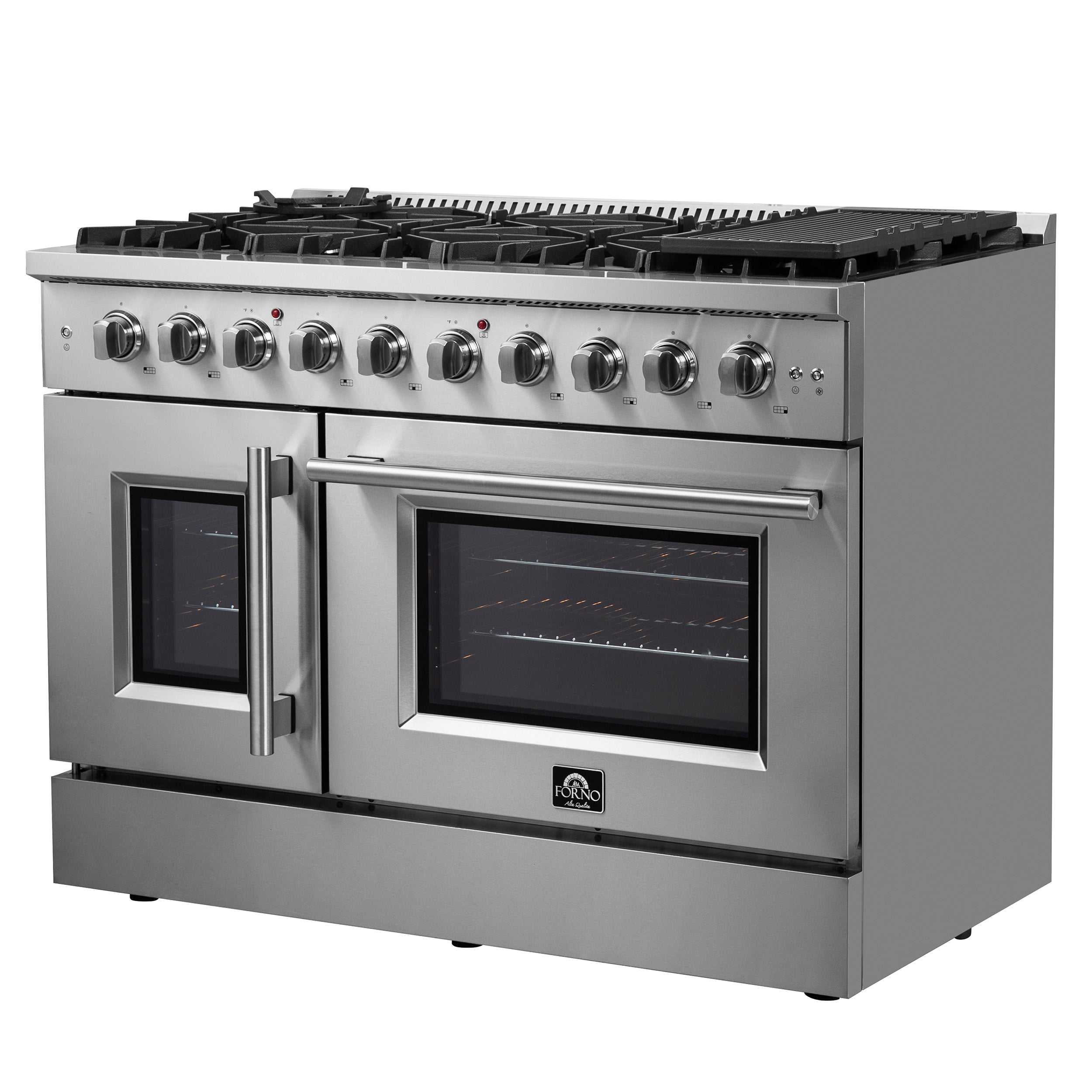 FORNO Galiano 48" 6.58 cu. ft. Freestanding Gas Range with French Door and 8 Burners