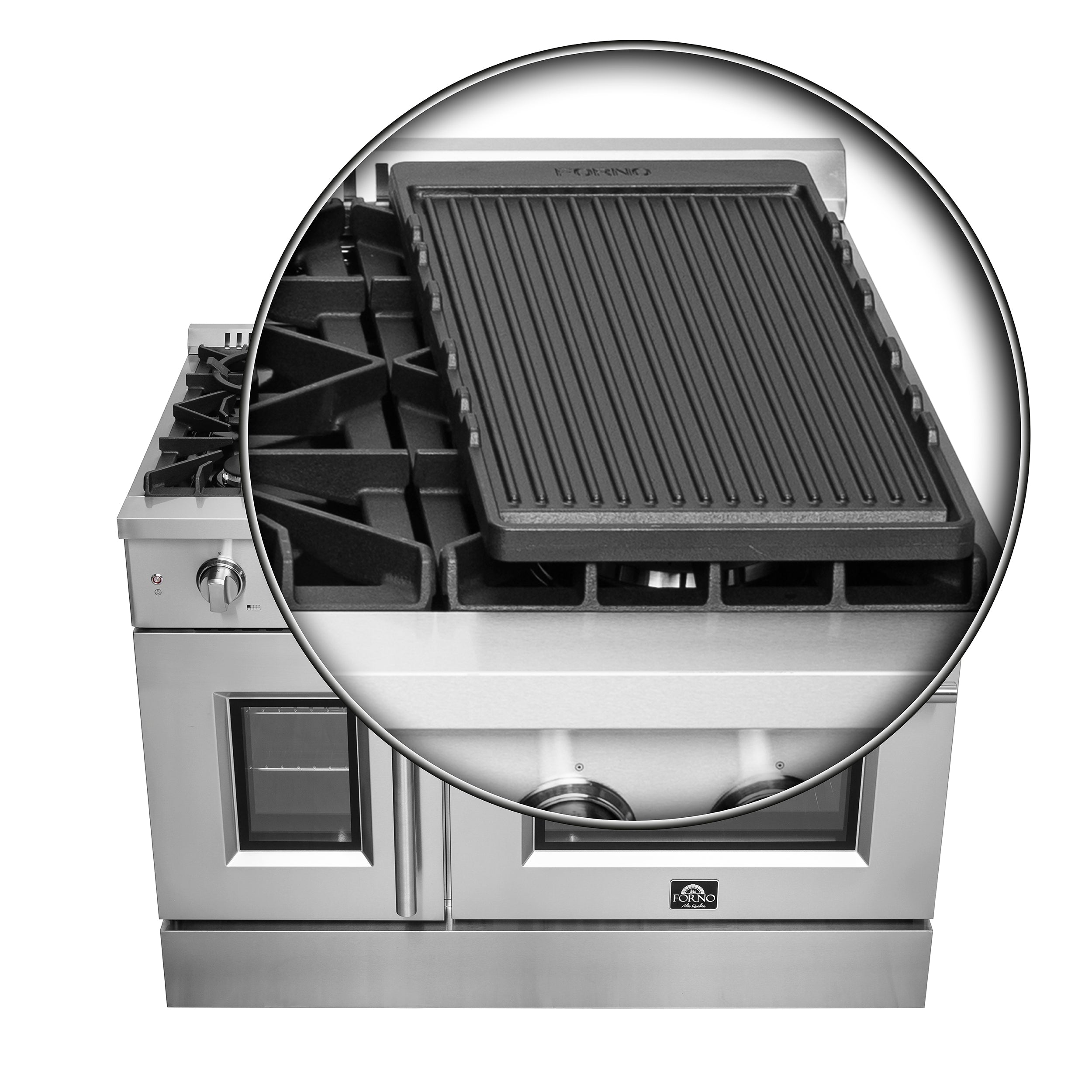 FORNO Galiano 48" 6.58 cu. ft. Freestanding Gas Range with French Door and 8 Burners