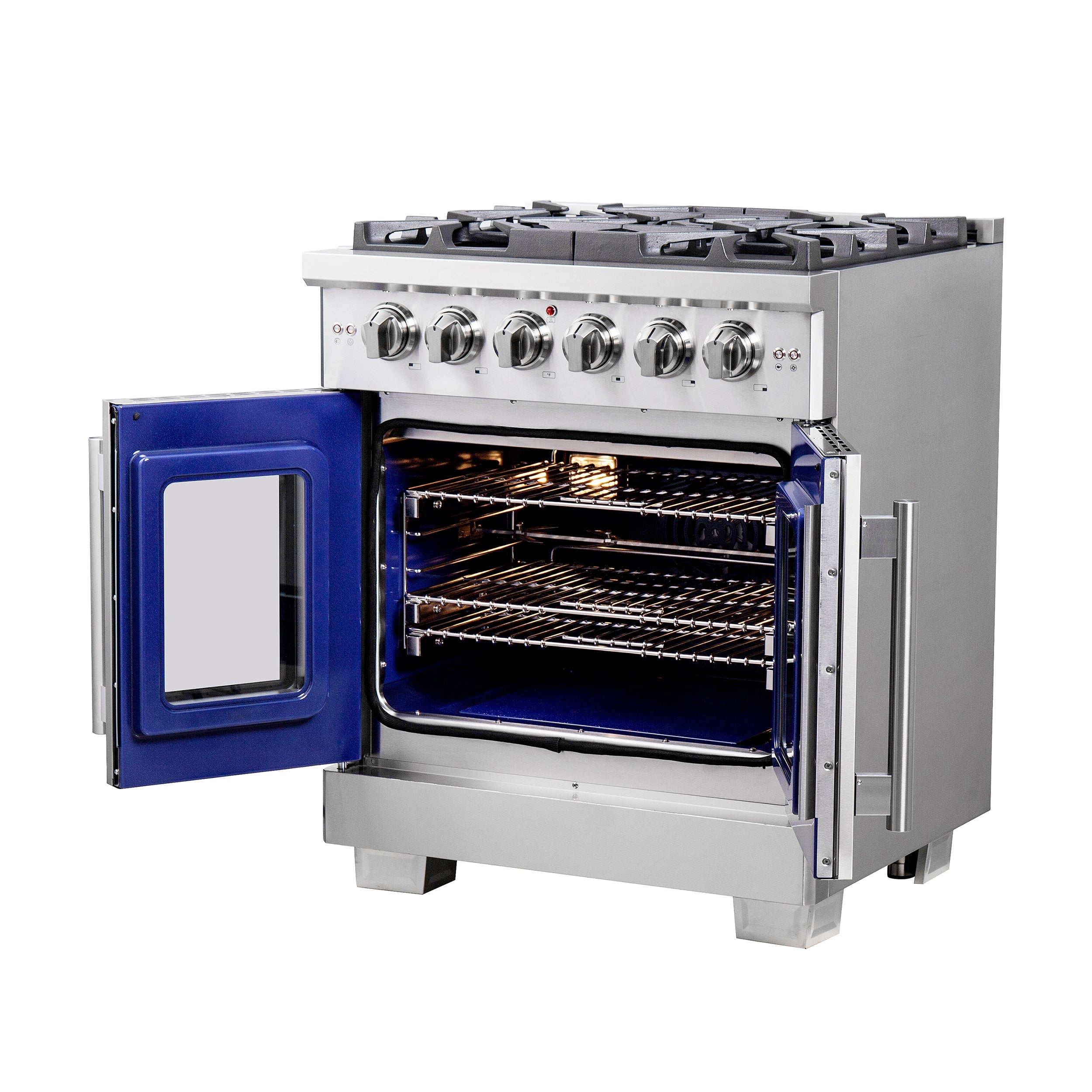 FORNO Capriasca 30" 4.32 cu. ft. Professional Gas Range with French Door and 5 Sealed Burners