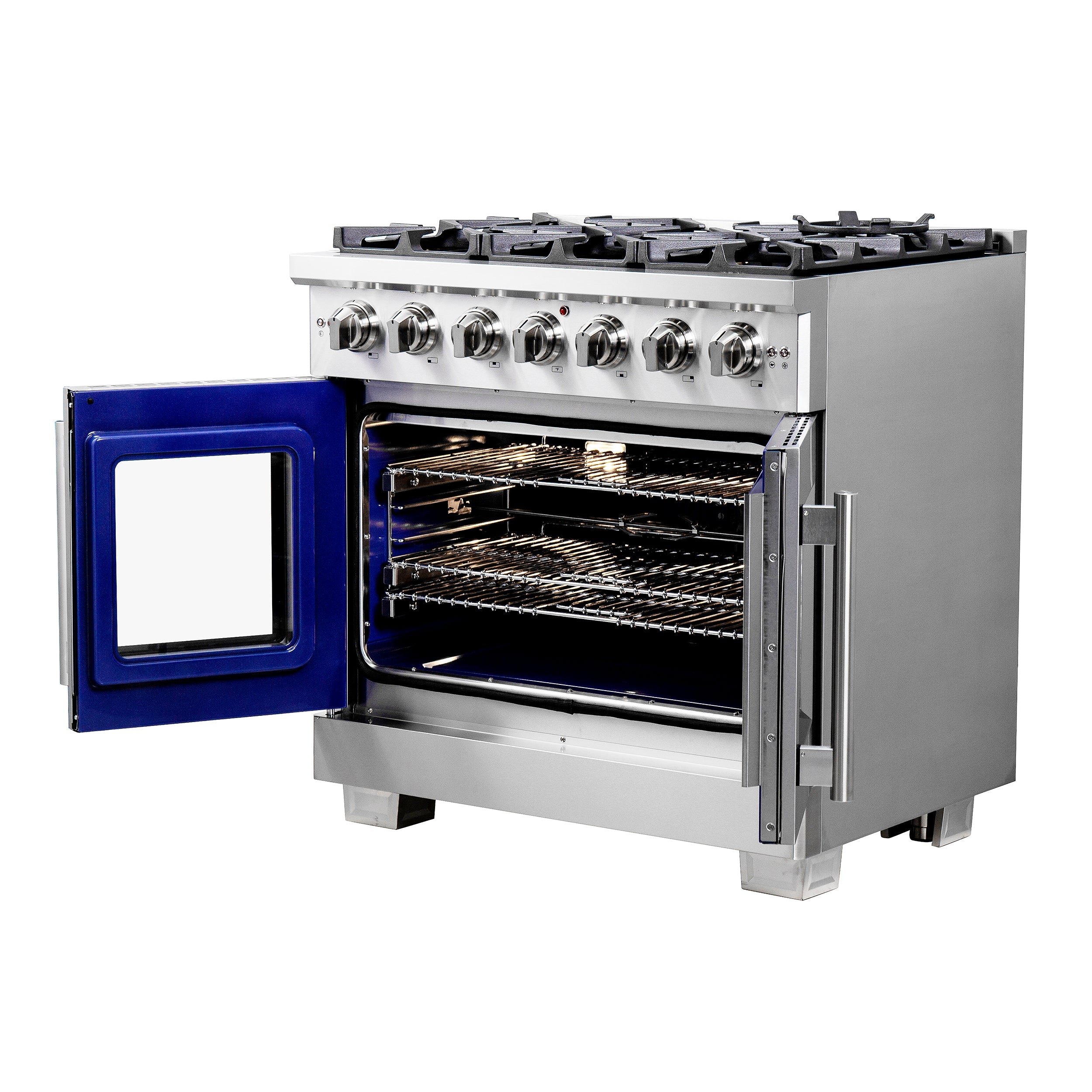 FORNO Capriasca 36" 5.36 cu. ft. Professional Gas Range with French Door and 6 Sealed Burners