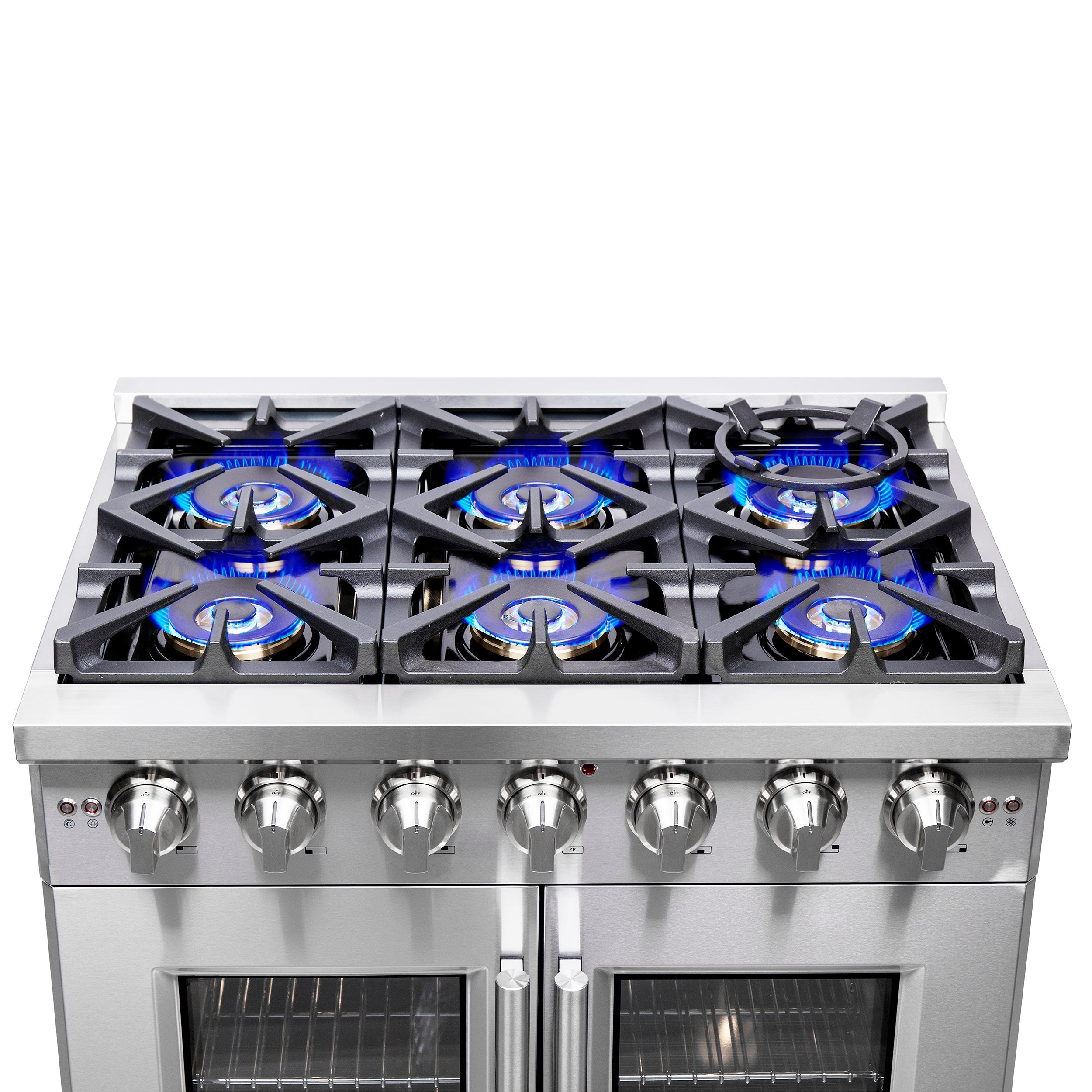 FORNO Capriasca 36" 5.36 cu. ft. Professional Gas Range with French Door and 6 Sealed Burners