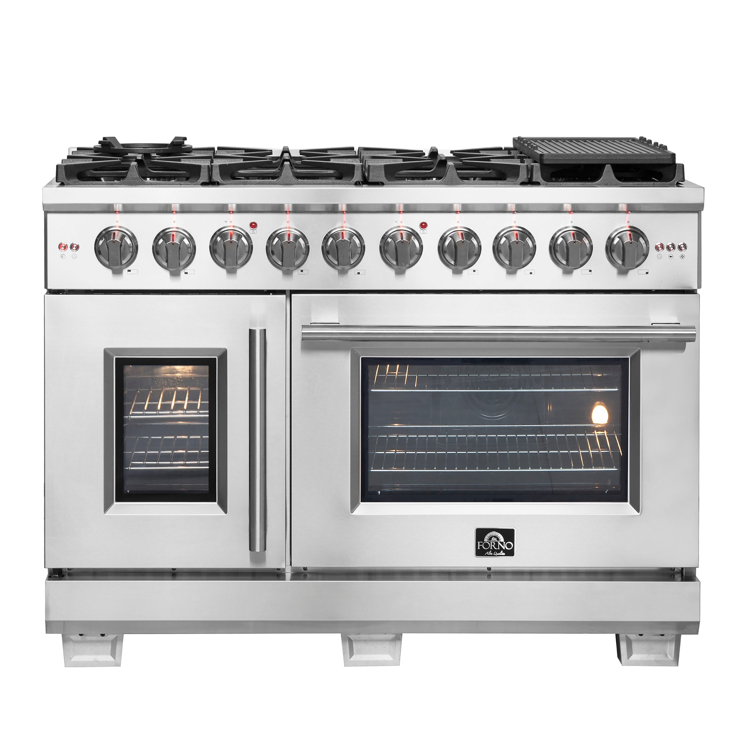 FORNO Capriasca 48" 6.58 cu. ft. Professional Gas Range with French Door and 8 Sealed Burners